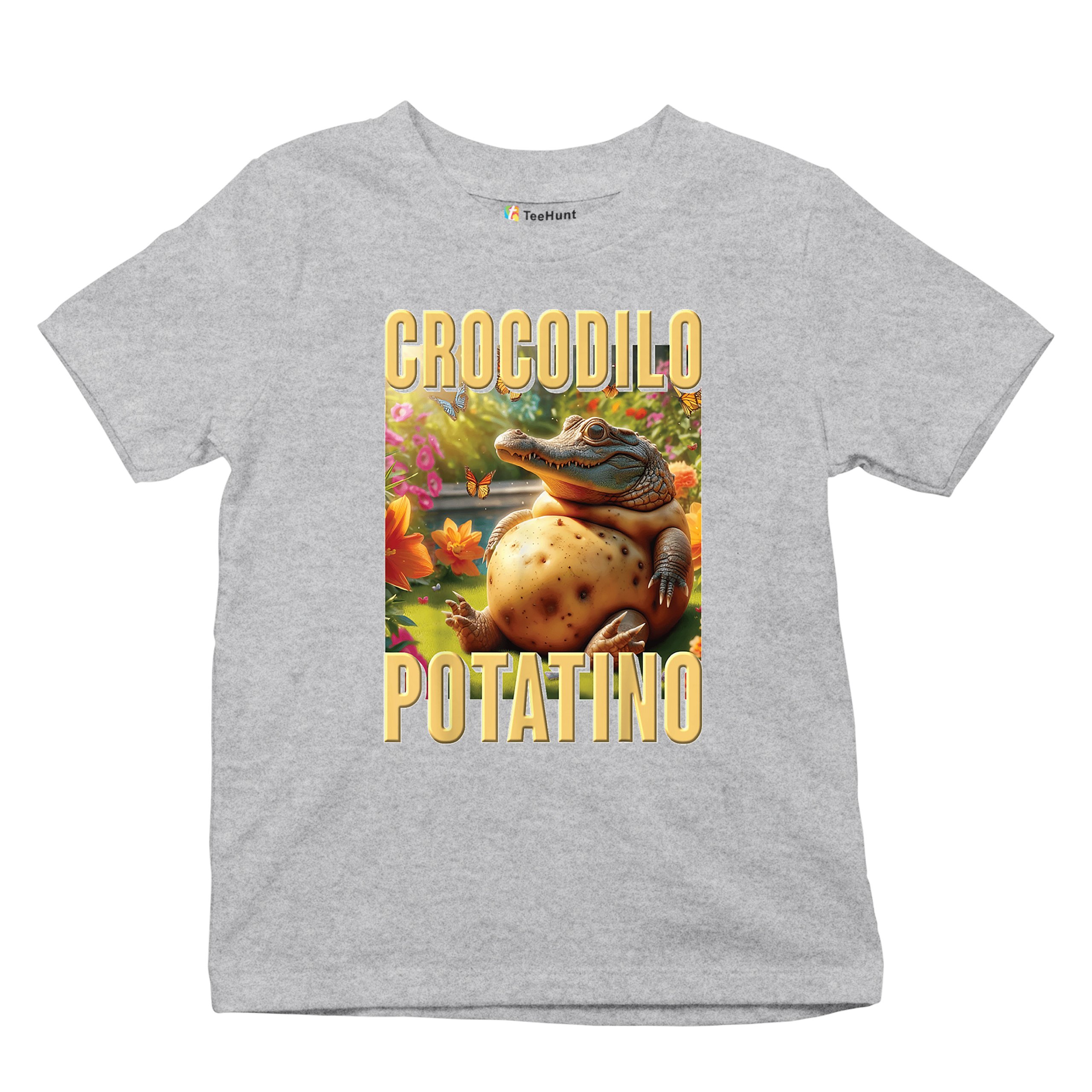 Crocodilo Potatino Youth T-shirt Fun Italian Brainrot Gen Z Alpha Meme Kids - Picture 13 of 50