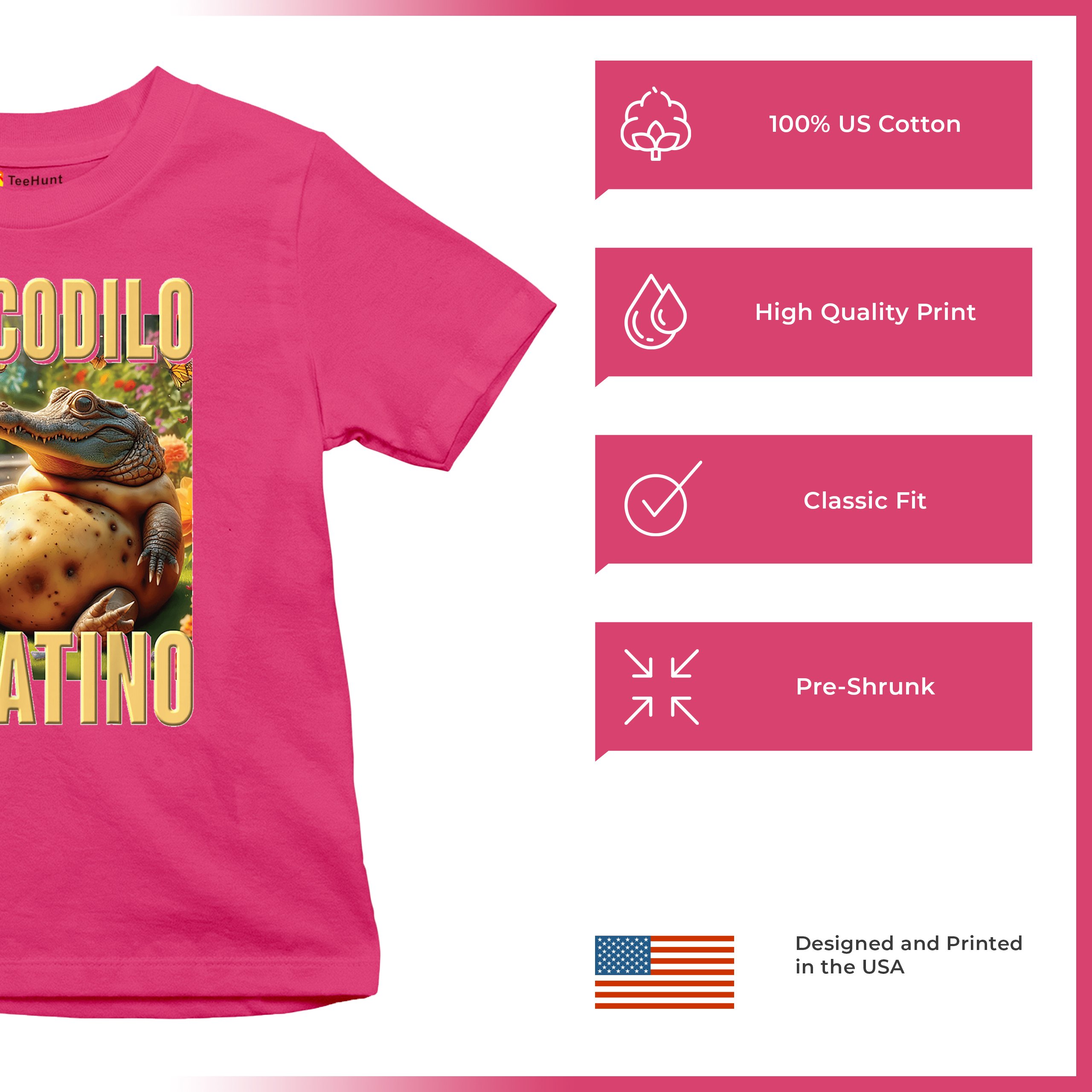 Crocodilo Potatino Youth T-shirt Fun Italian Brainrot Gen Z Alpha Meme Kids - Picture 49 of 50
