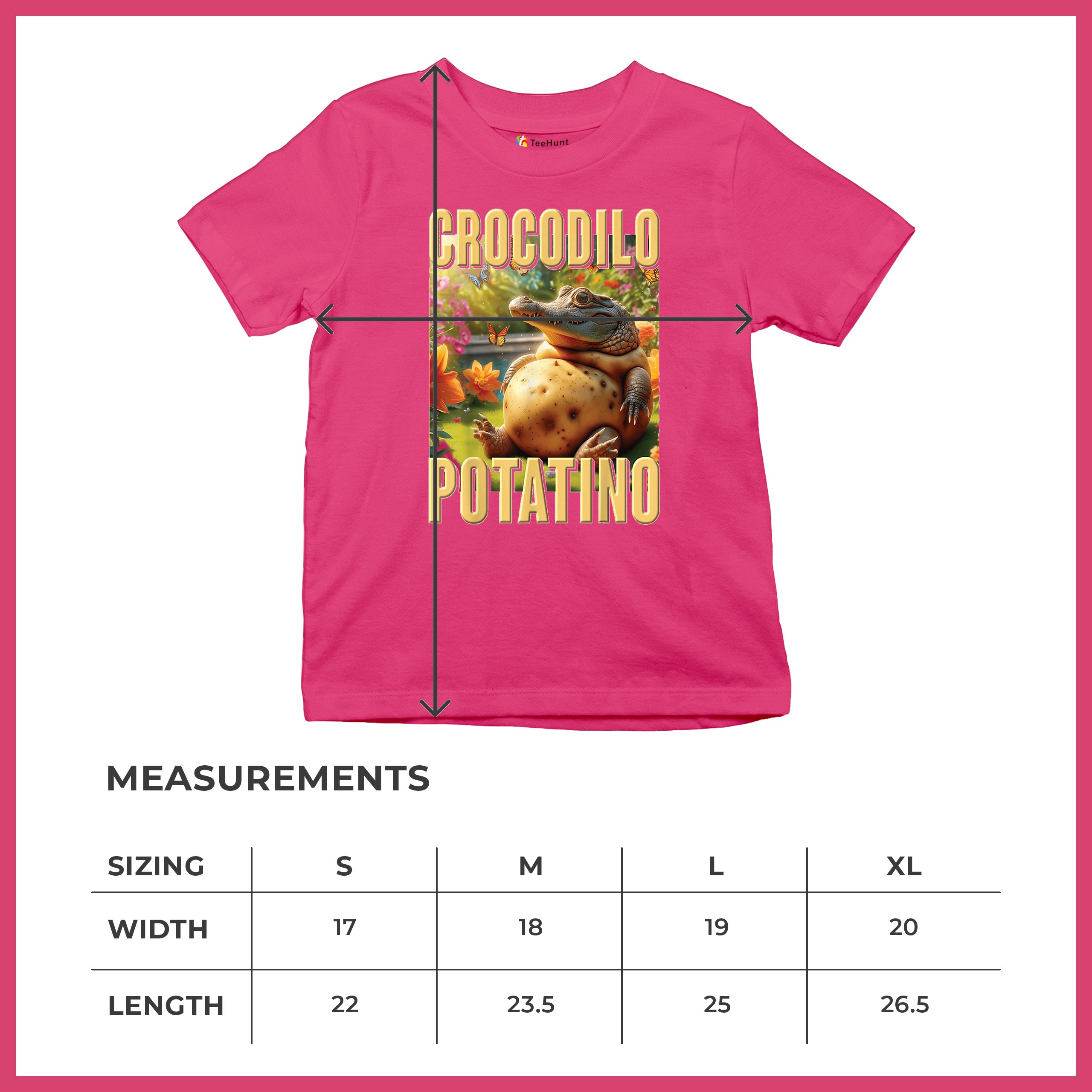 Crocodilo Potatino Youth T-shirt Fun Italian Brainrot Gen Z Alpha Meme Kids - Picture 50 of 50