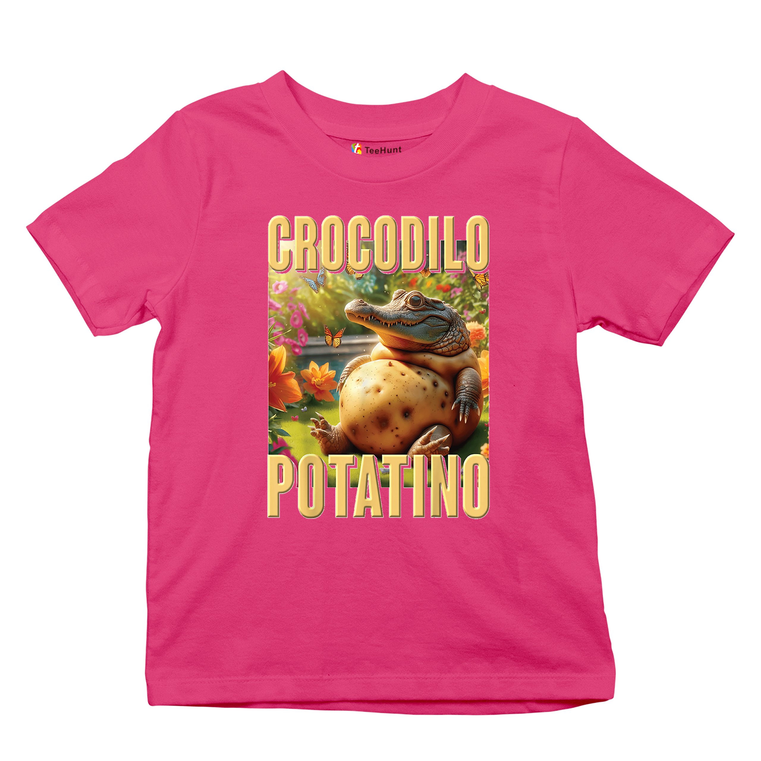 Crocodilo Potatino Youth T-shirt Fun Italian Brainrot Gen Z Alpha Meme Kids - Picture 48 of 50