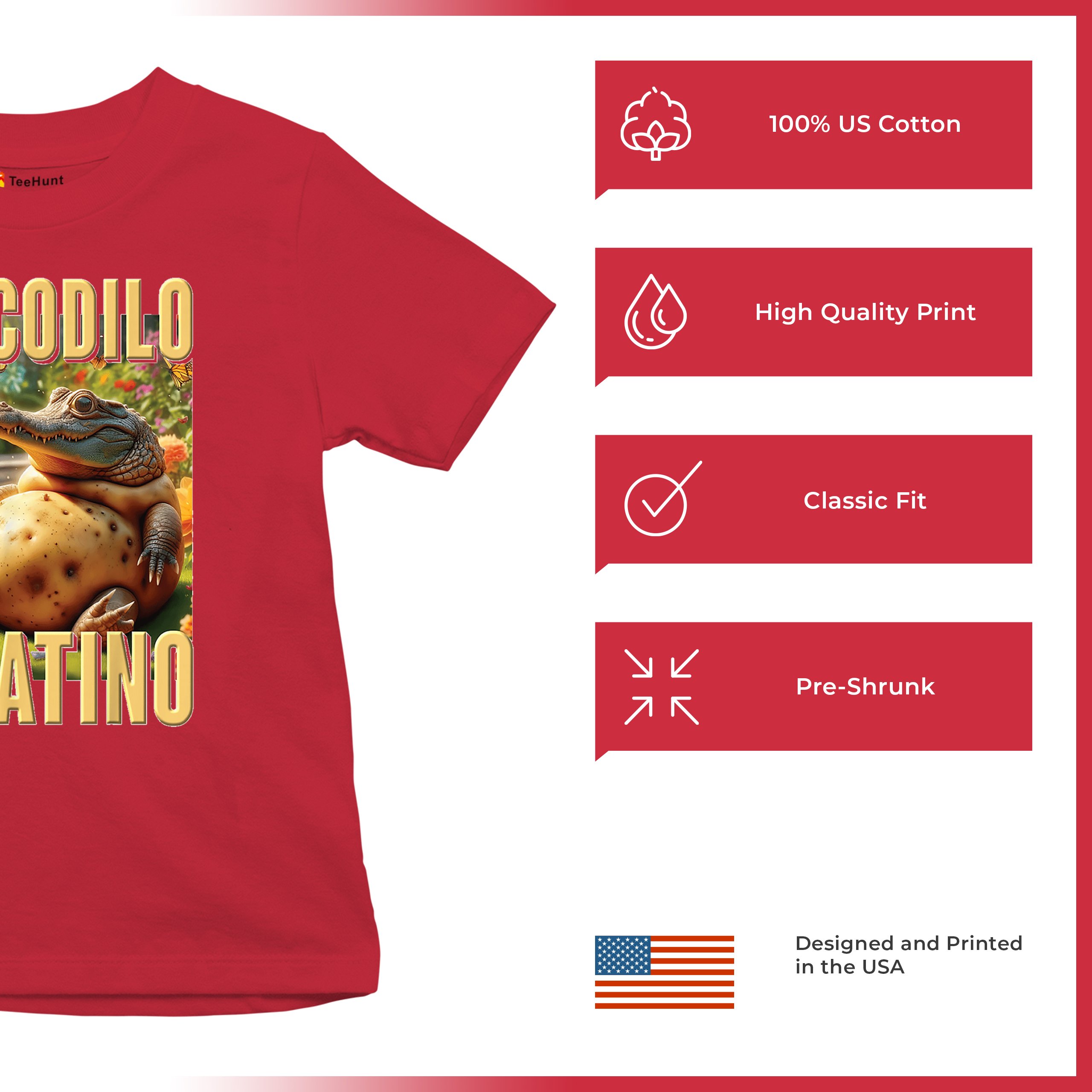 Crocodilo Potatino Youth T-shirt Fun Italian Brainrot Gen Z Alpha Meme Kids - Picture 21 of 50