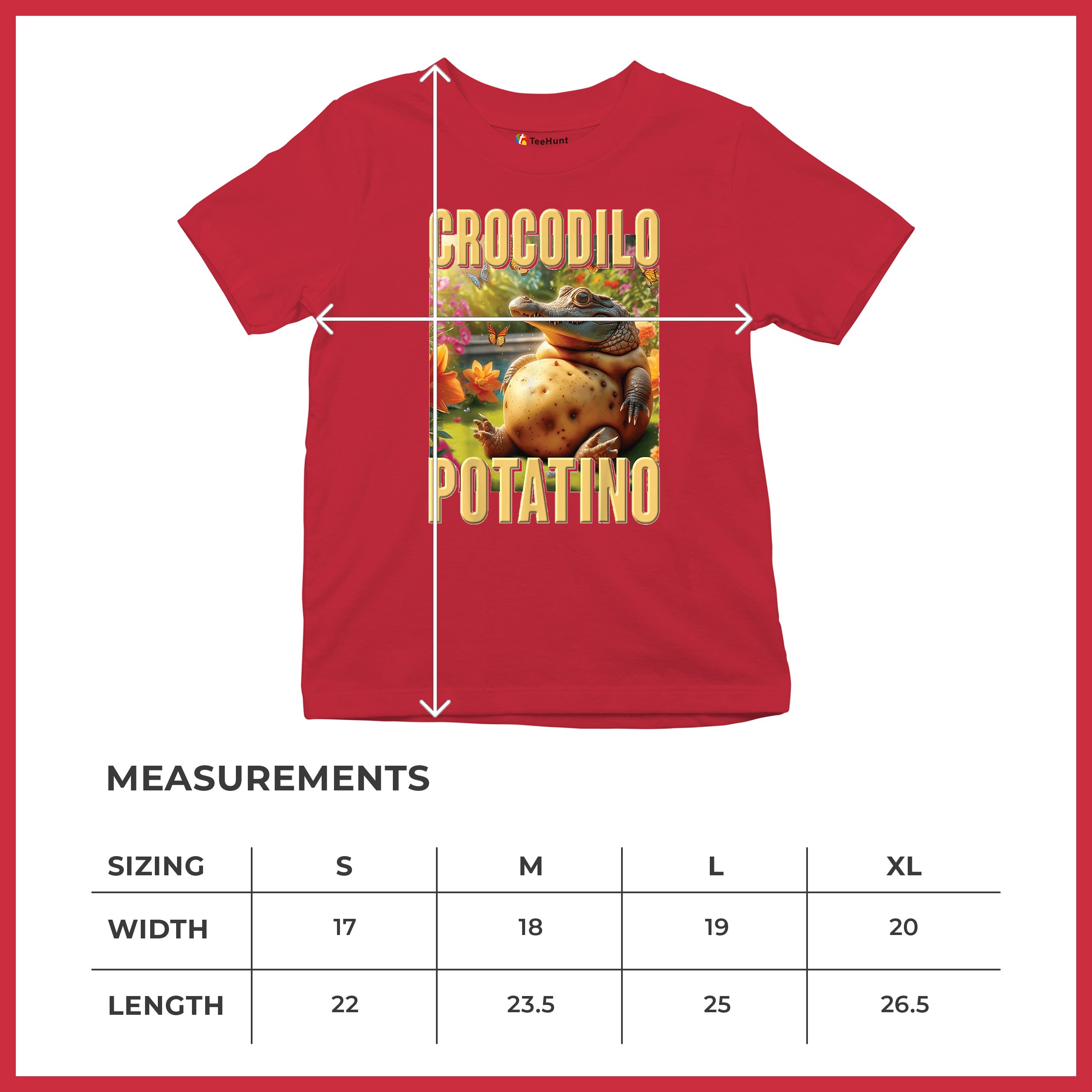 Crocodilo Potatino Youth T-shirt Fun Italian Brainrot Gen Z Alpha Meme Kids - Picture 22 of 50
