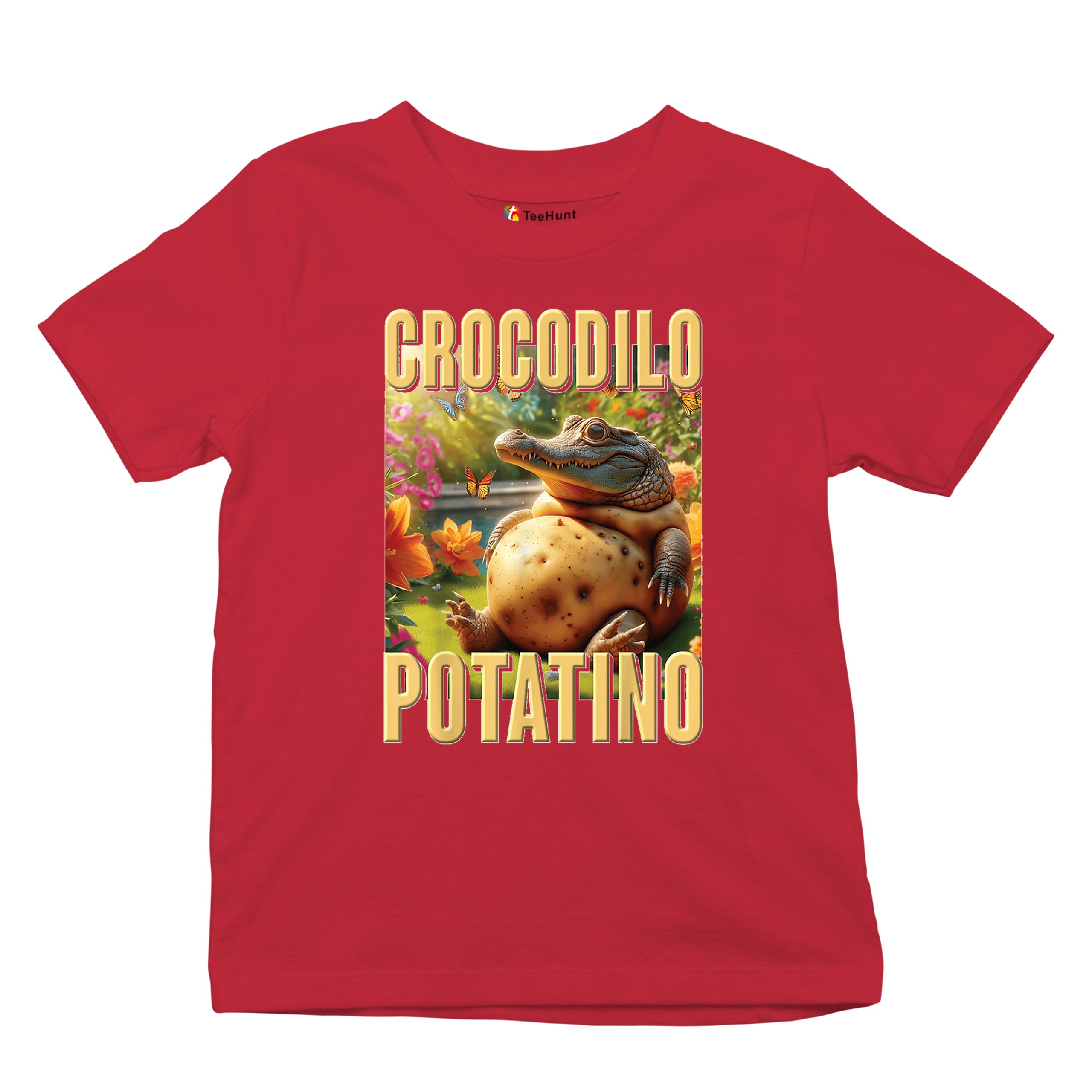 Crocodilo Potatino Youth T-shirt Fun Italian Brainrot Gen Z Alpha Meme Kids - Picture 20 of 50