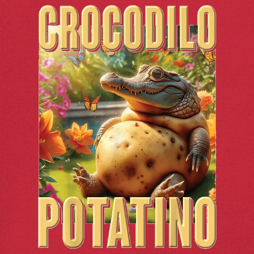 Crocodilo Potatino Youth T-shirt Fun Italian Brainrot Gen Z Alpha Meme Kids - Picture 18 of 50