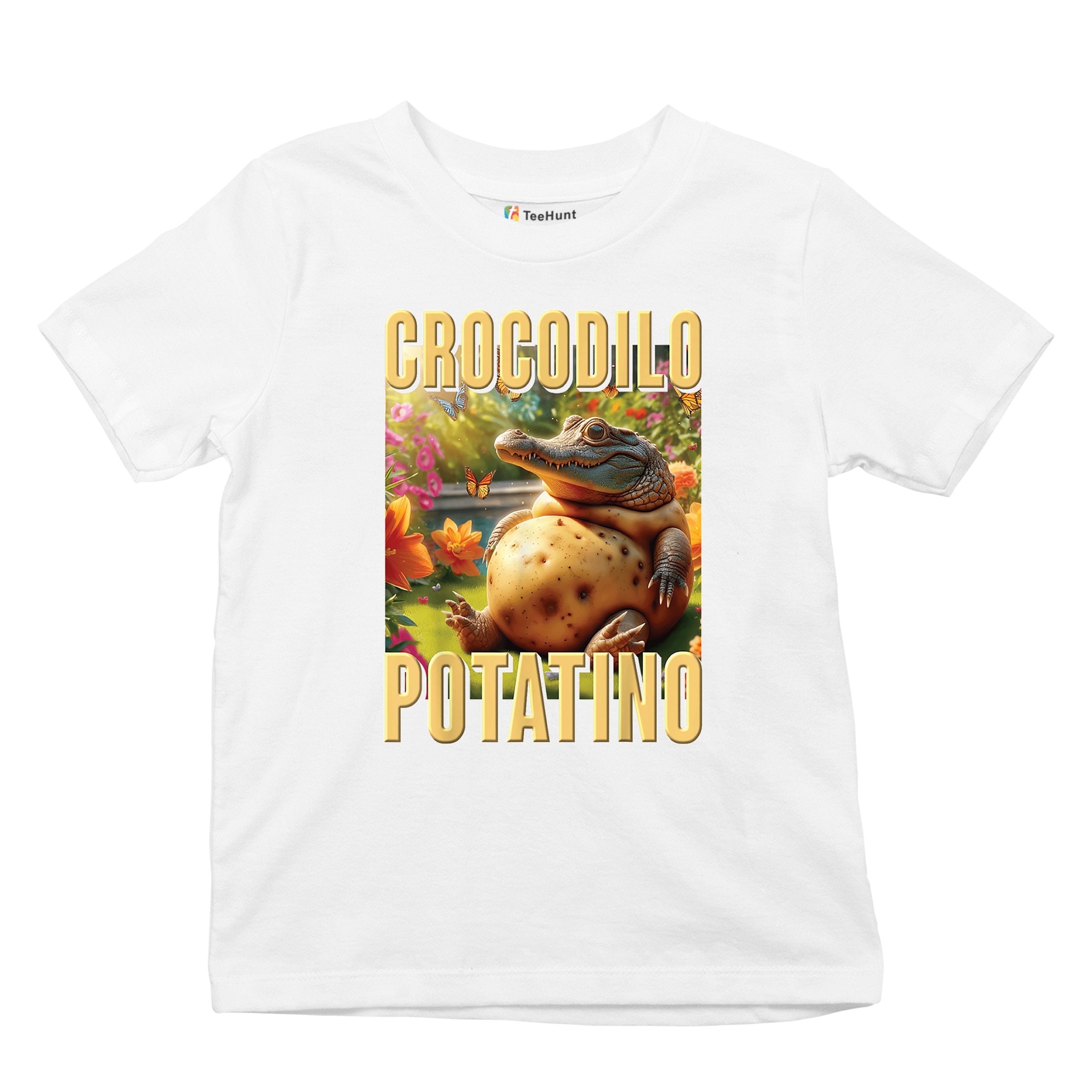 Crocodilo Potatino Youth T-shirt Fun Italian Brainrot Gen Z Alpha Meme Kids - Picture 27 of 50