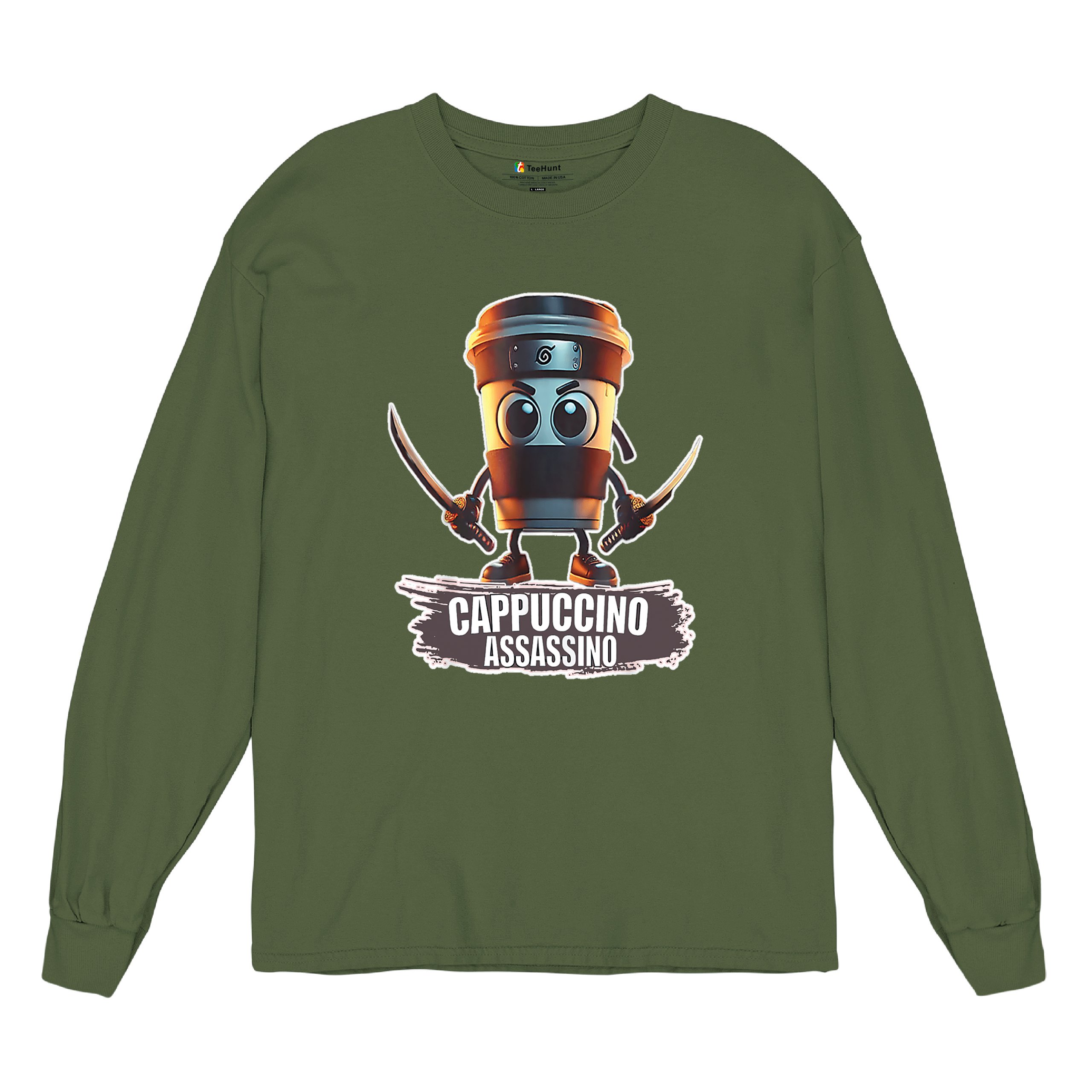 Cappuccino Assassino Long Sleeve T-shirt Italian Brainrot Gen Z