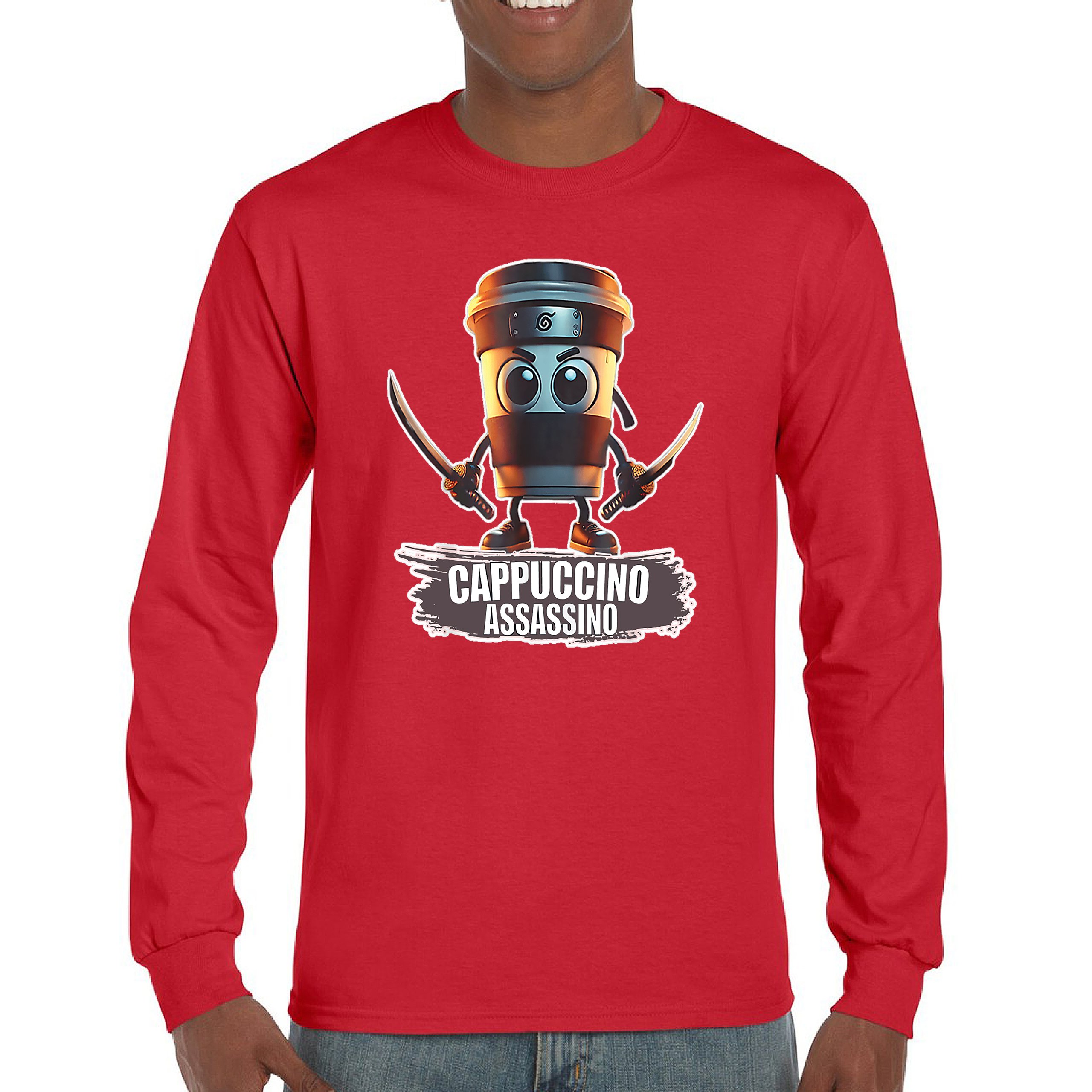 Cappuccino Assassino Long Sleeve T-shirt Italian Brainrot Gen Z