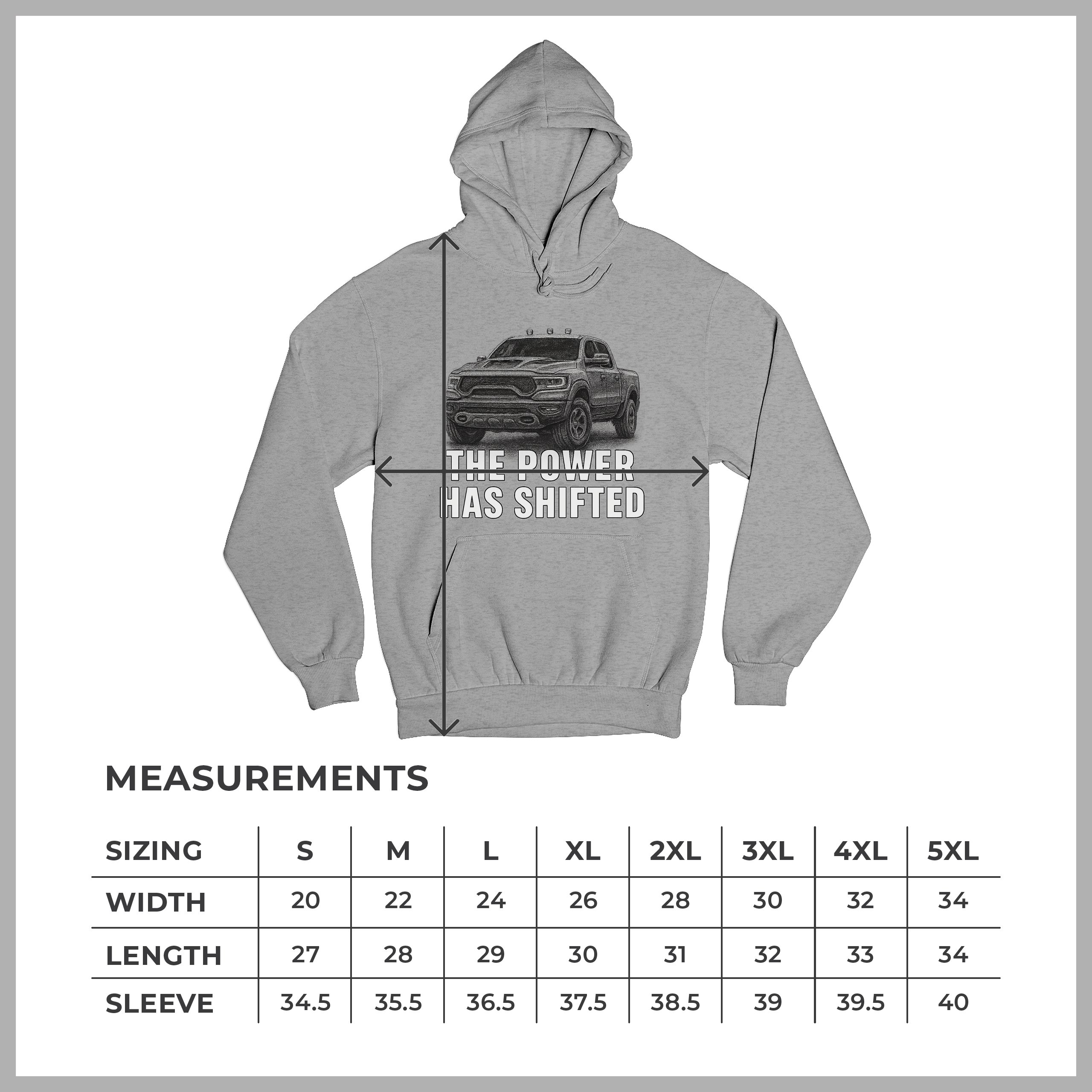 The Power Has Shifted Unisex Hoodie American 4x4 Offroad Pickup Truck - Picture 15 of 57