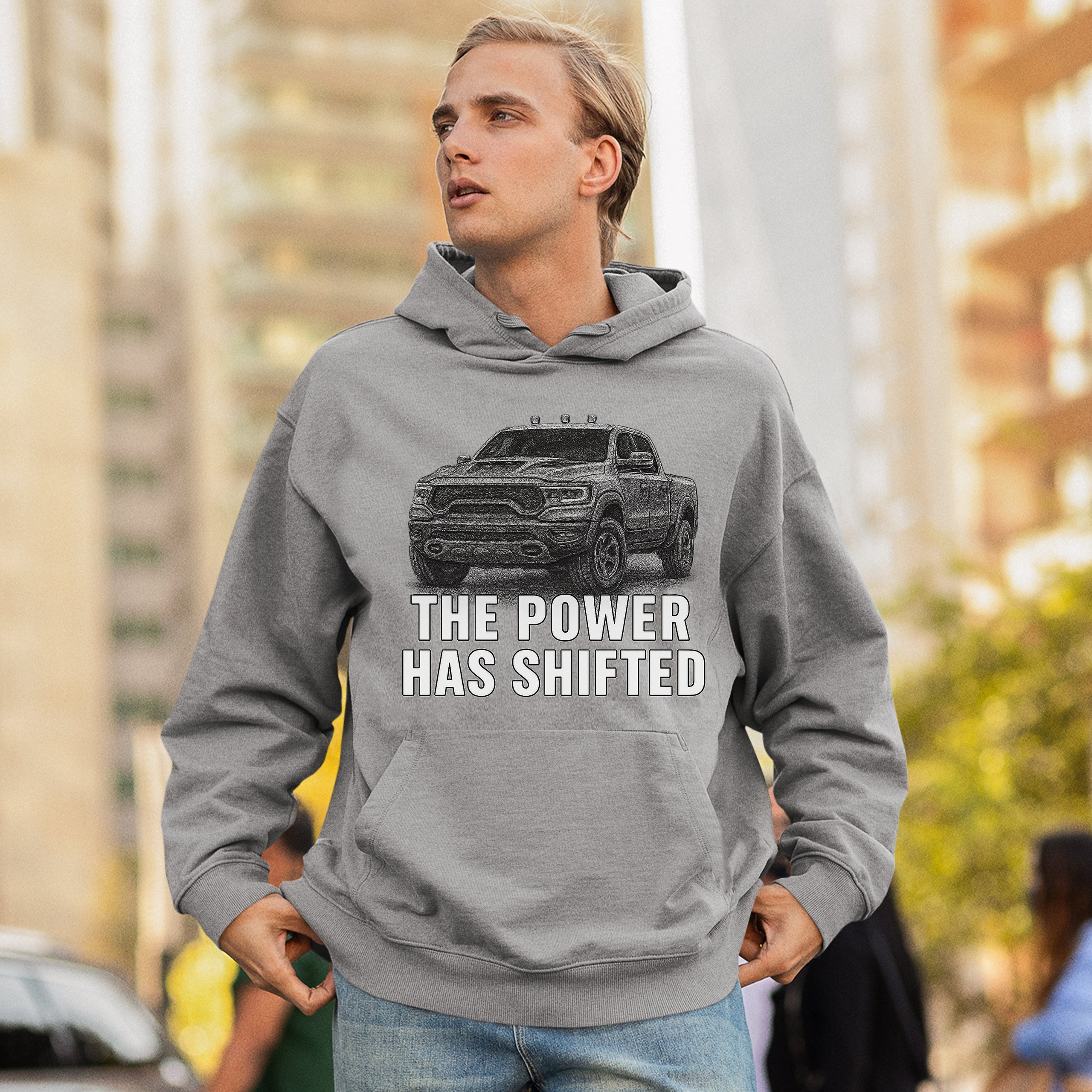 The Power Has Shifted Unisex Hoodie American 4x4 Offroad Pickup Truck - Picture 12 of 57