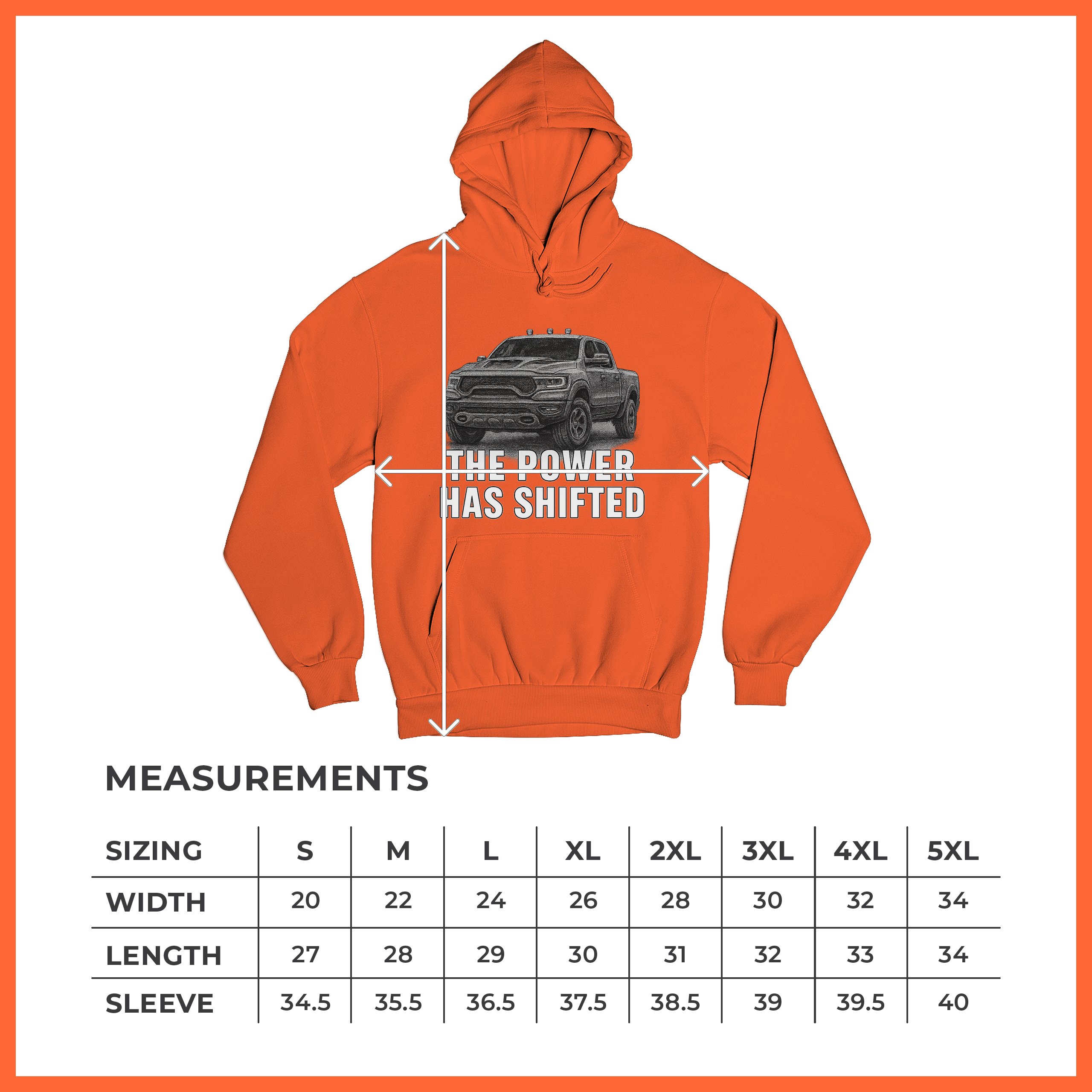 The Power Has Shifted Unisex Hoodie American 4x4 Offroad Pickup Truck - Picture 22 of 57