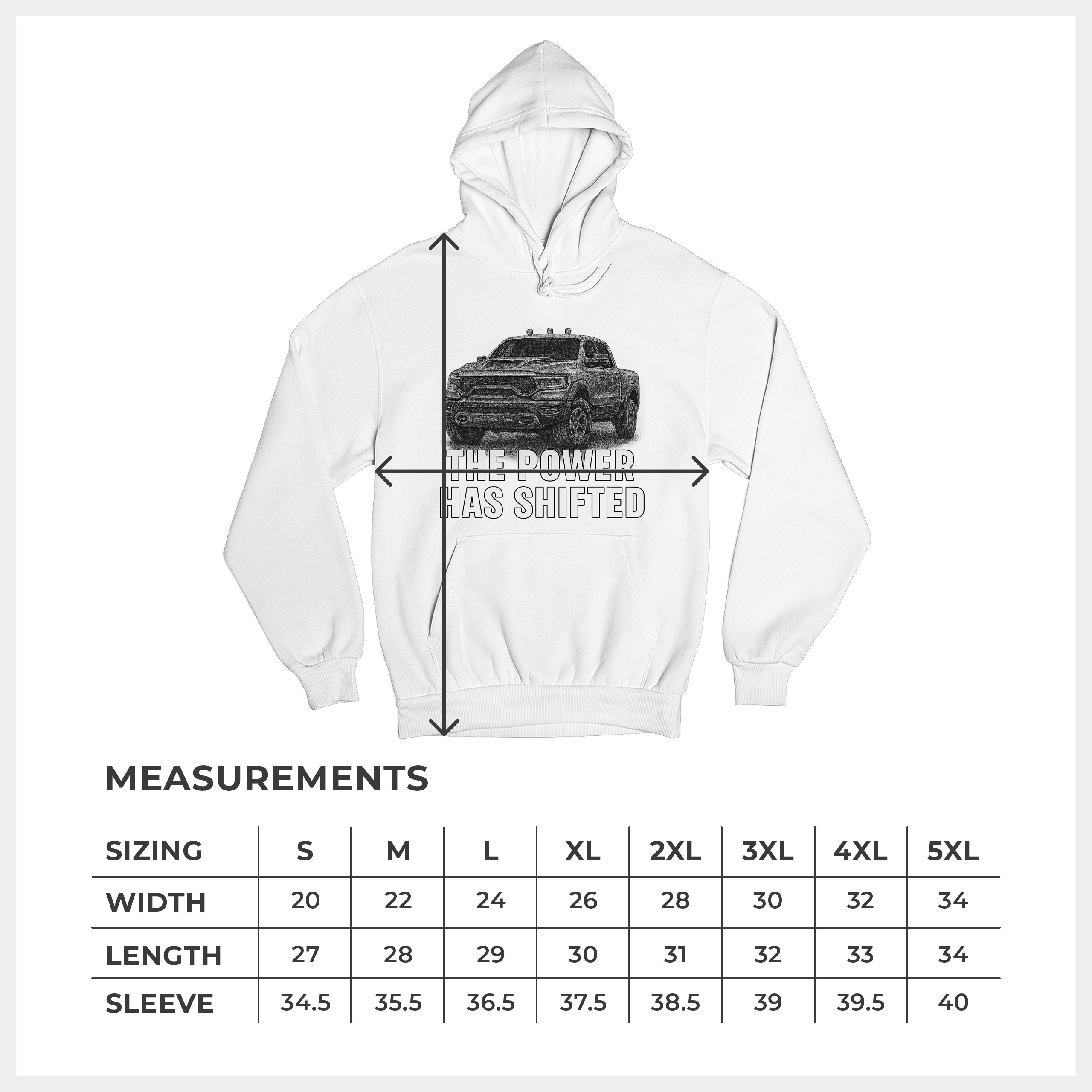 The Power Has Shifted Unisex Hoodie American 4x4 Offroad Pickup Truck - Picture 43 of 57