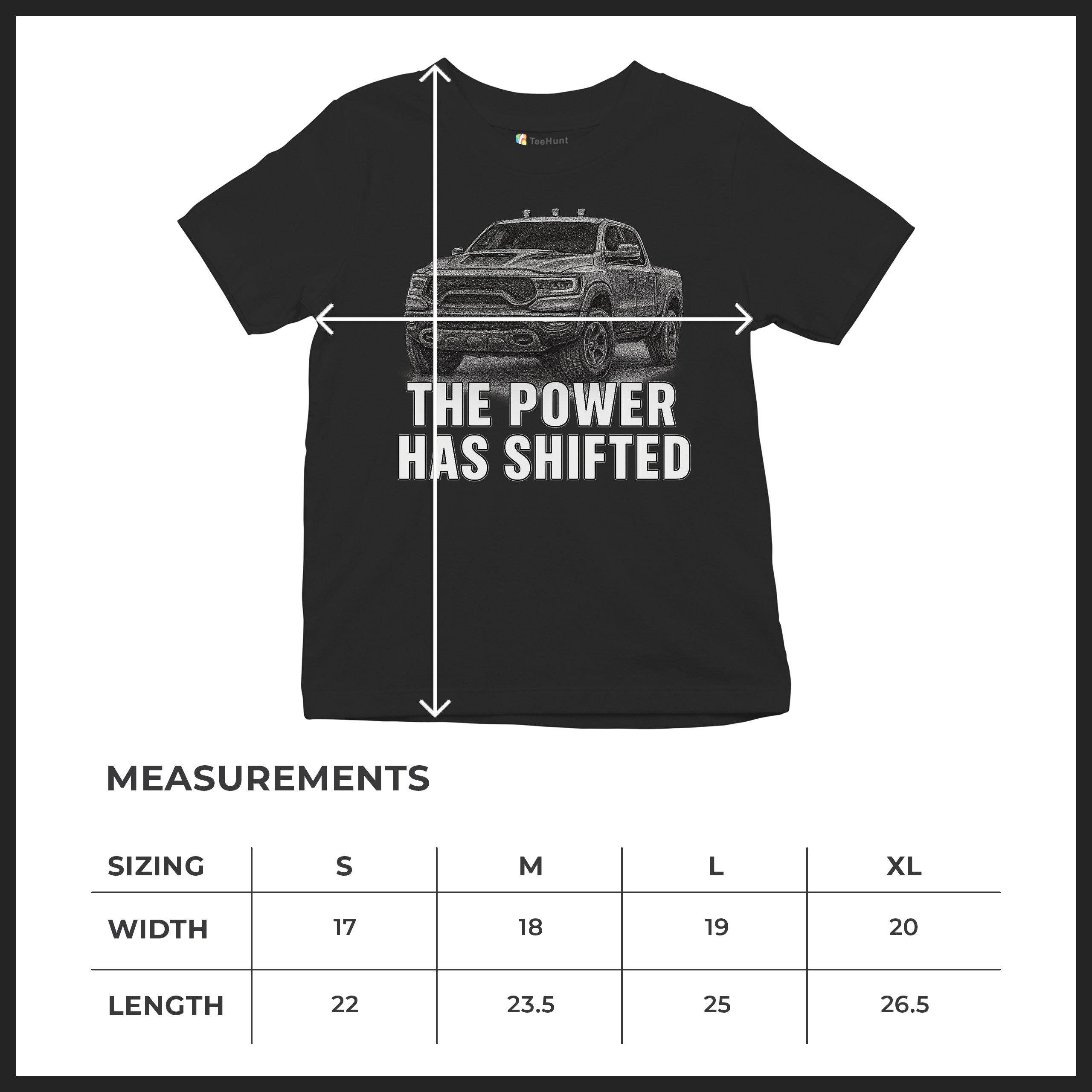 The Power Has Shifted Youth T-shirt American 4x4 Offroad Pickup Truck Kids - Picture 8 of 50