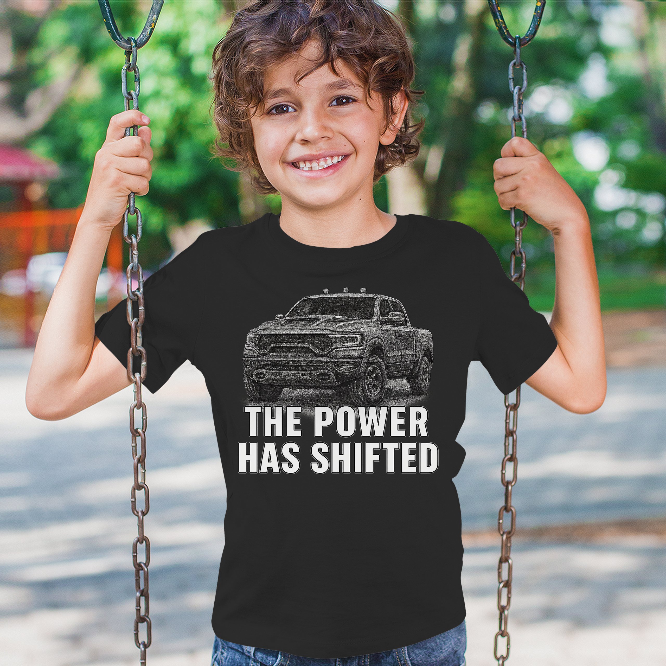 The Power Has Shifted Youth T-shirt American 4x4 Offroad Pickup Truck Kids - Picture 5 of 50