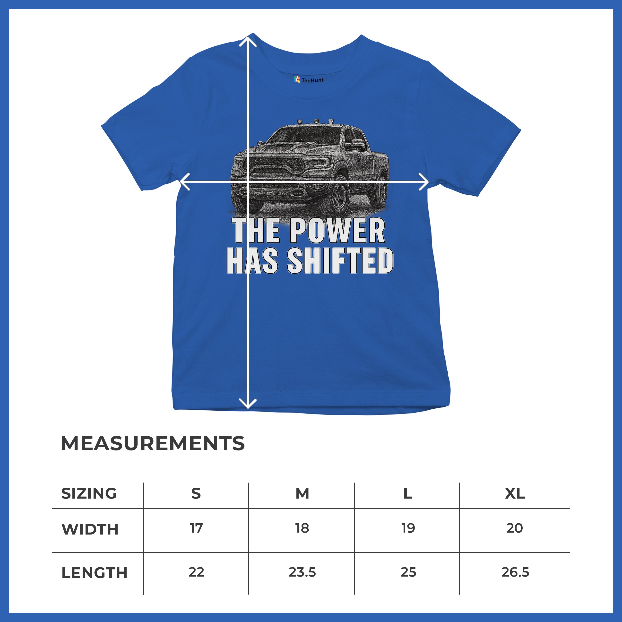 The Power Has Shifted Youth T-shirt American 4x4 Offroad Pickup Truck Kids - Picture 43 of 50