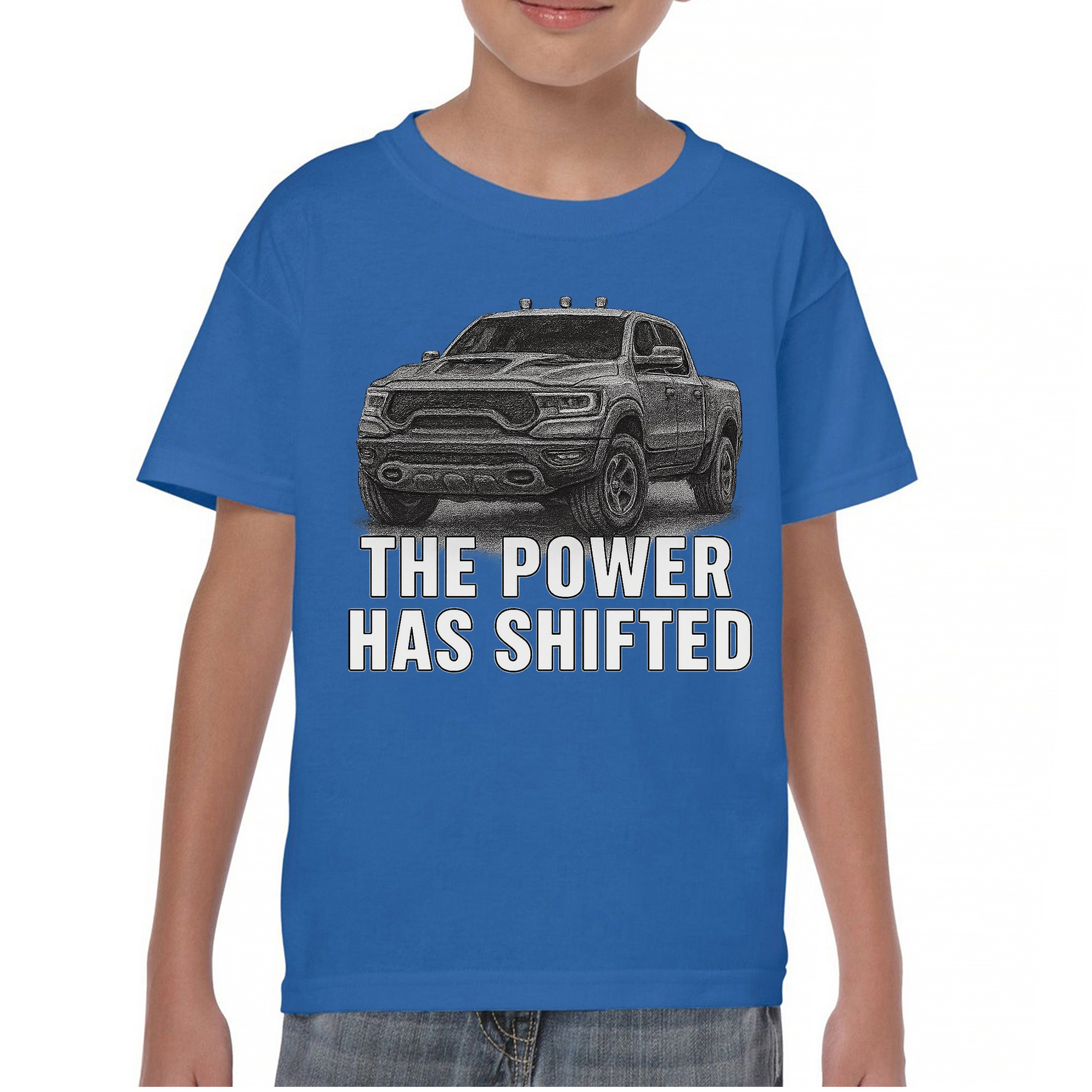 The Power Has Shifted Youth T-shirt American 4x4 Offroad Pickup Truck Kids - Picture 37 of 50