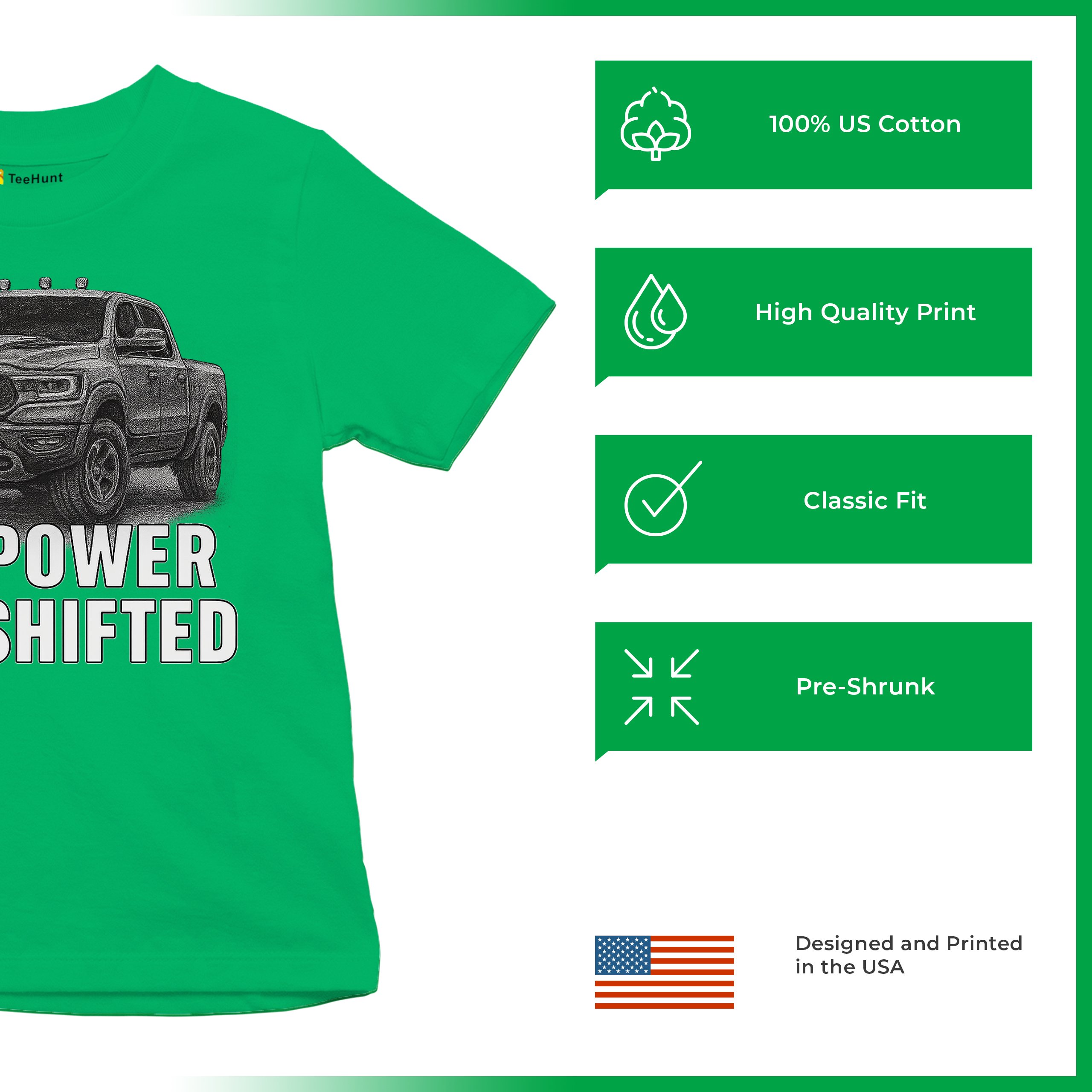 The Power Has Shifted Youth T-shirt American 4x4 Offroad Pickup Truck Kids - Picture 35 of 50