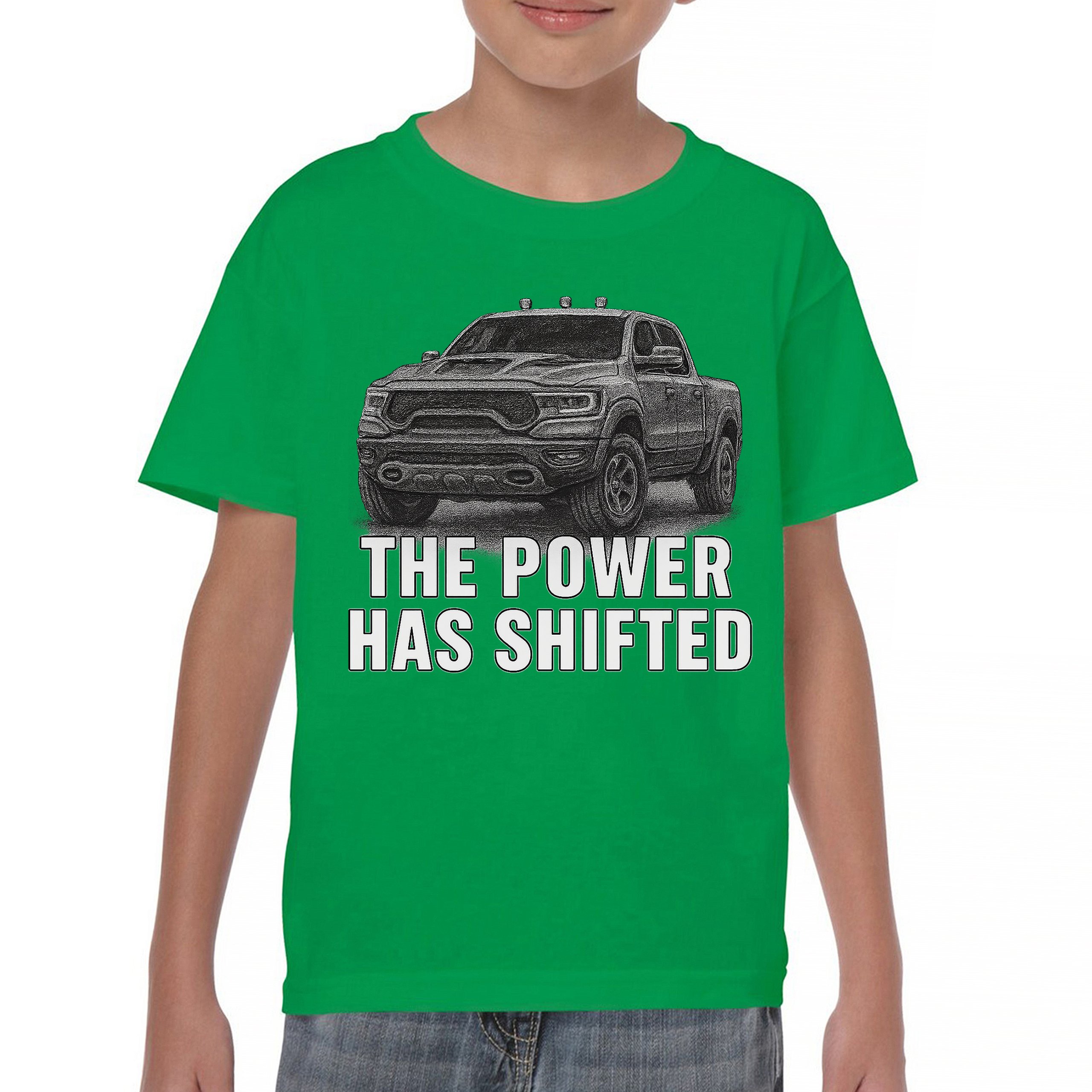 The Power Has Shifted Youth T-shirt American 4x4 Offroad Pickup Truck Kids - Picture 30 of 50