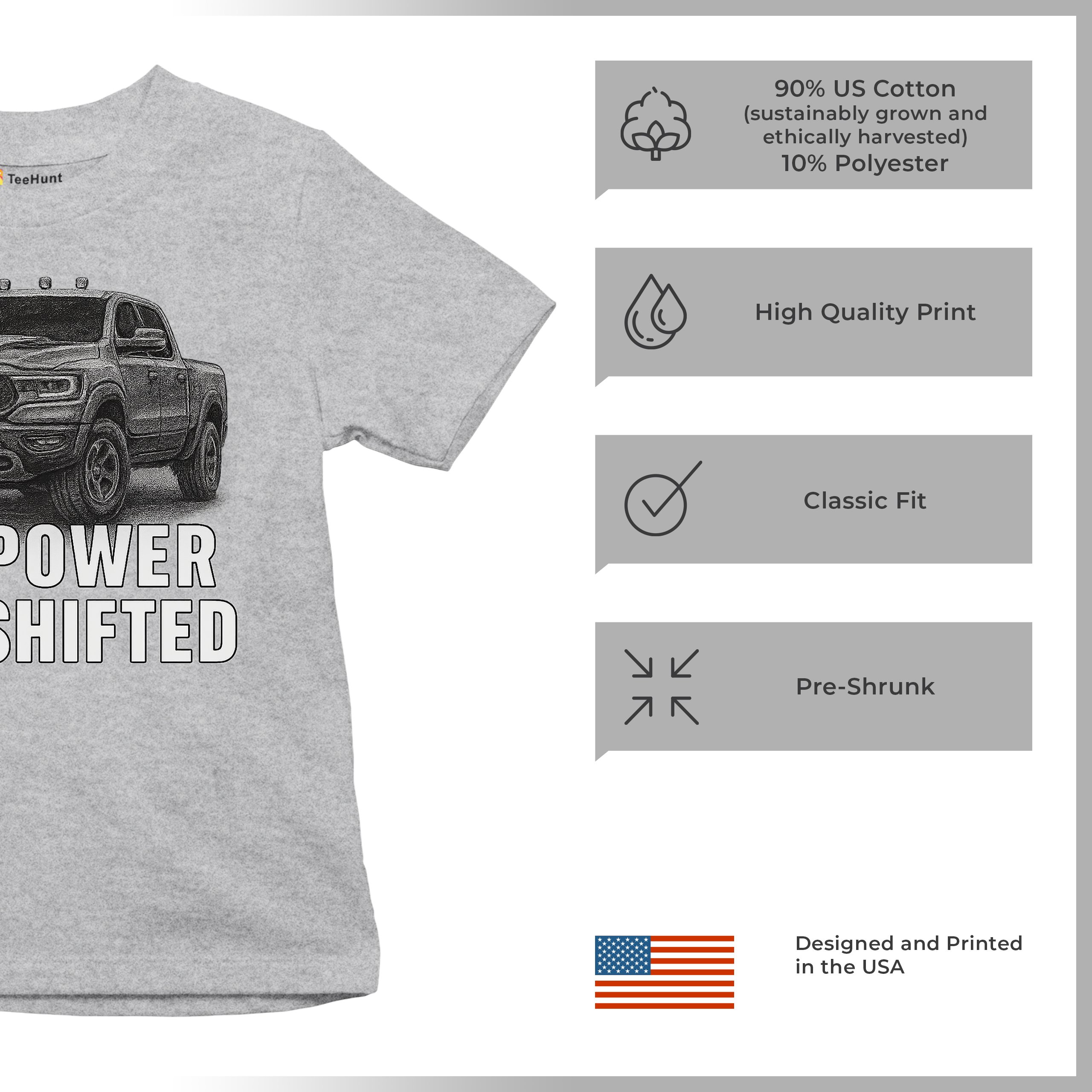 The Power Has Shifted Youth T-shirt American 4x4 Offroad Pickup Truck Kids - Picture 14 of 50