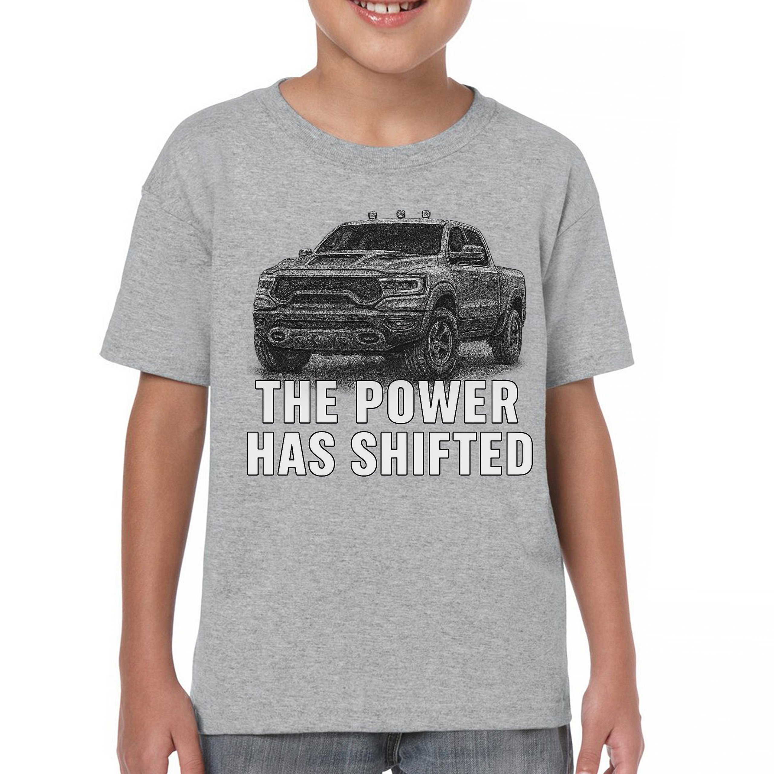 The Power Has Shifted Youth T-shirt American 4x4 Offroad Pickup Truck Kids - Picture 9 of 50