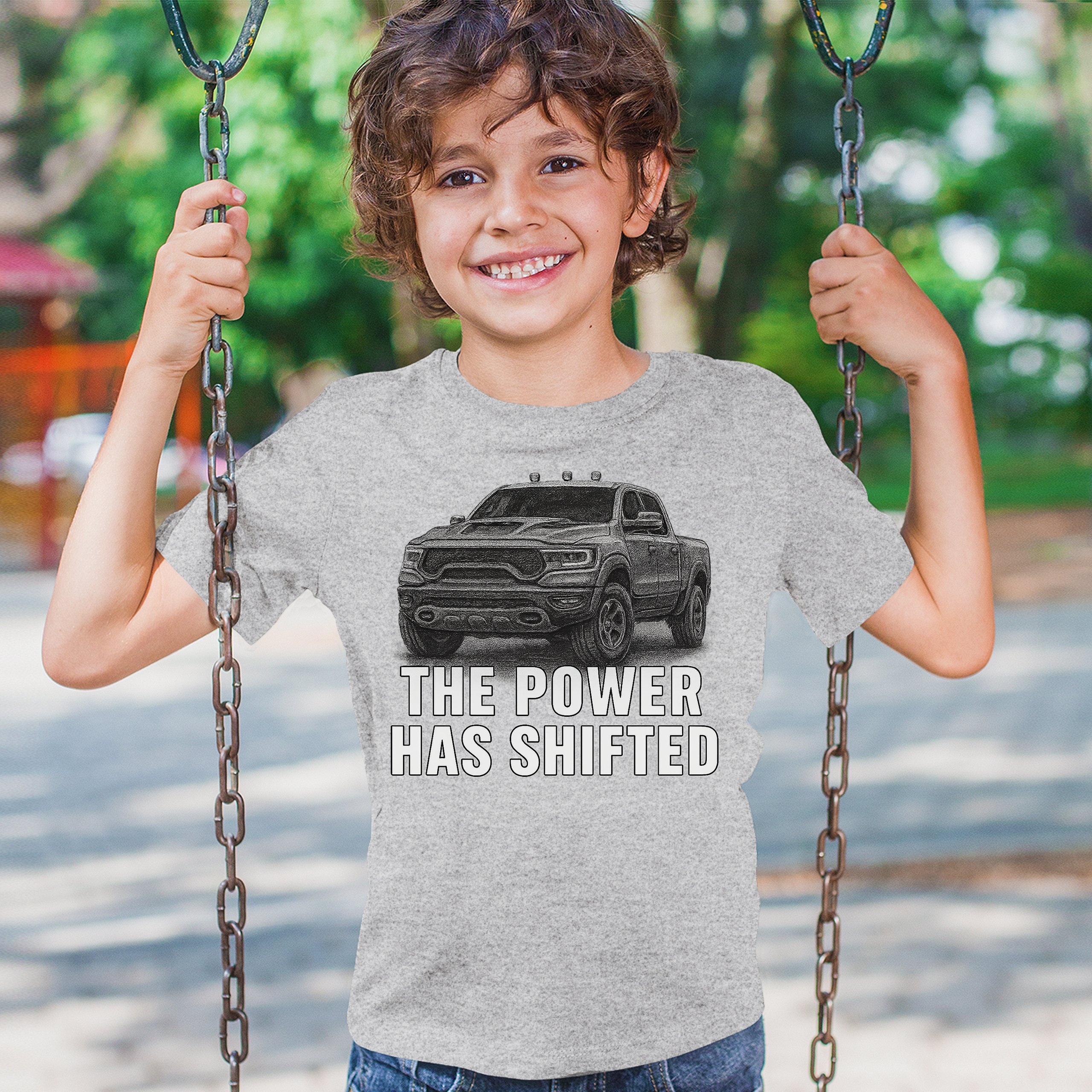 The Power Has Shifted Youth T-shirt American 4x4 Offroad Pickup Truck Kids - Picture 12 of 50