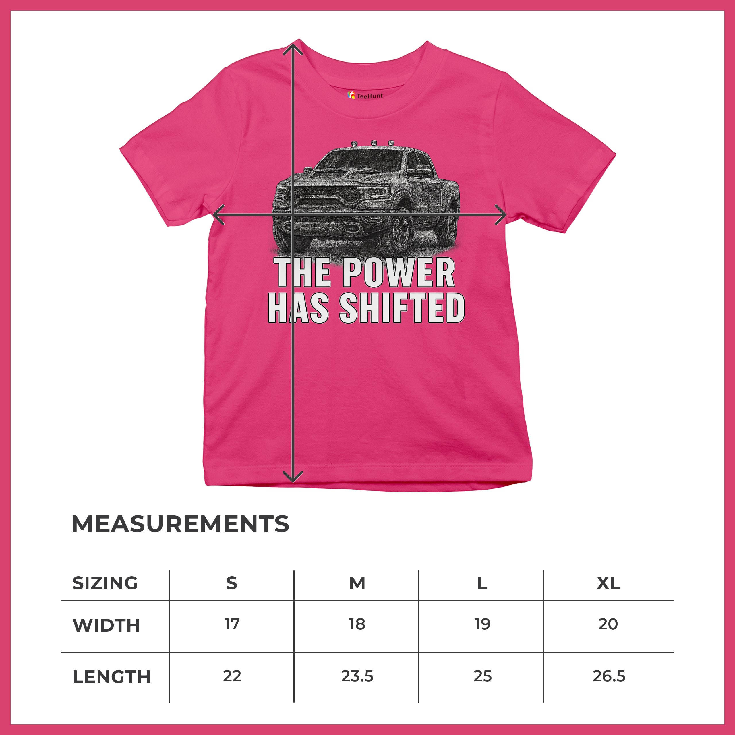 The Power Has Shifted Youth T-shirt American 4x4 Offroad Pickup Truck Kids - Picture 50 of 50