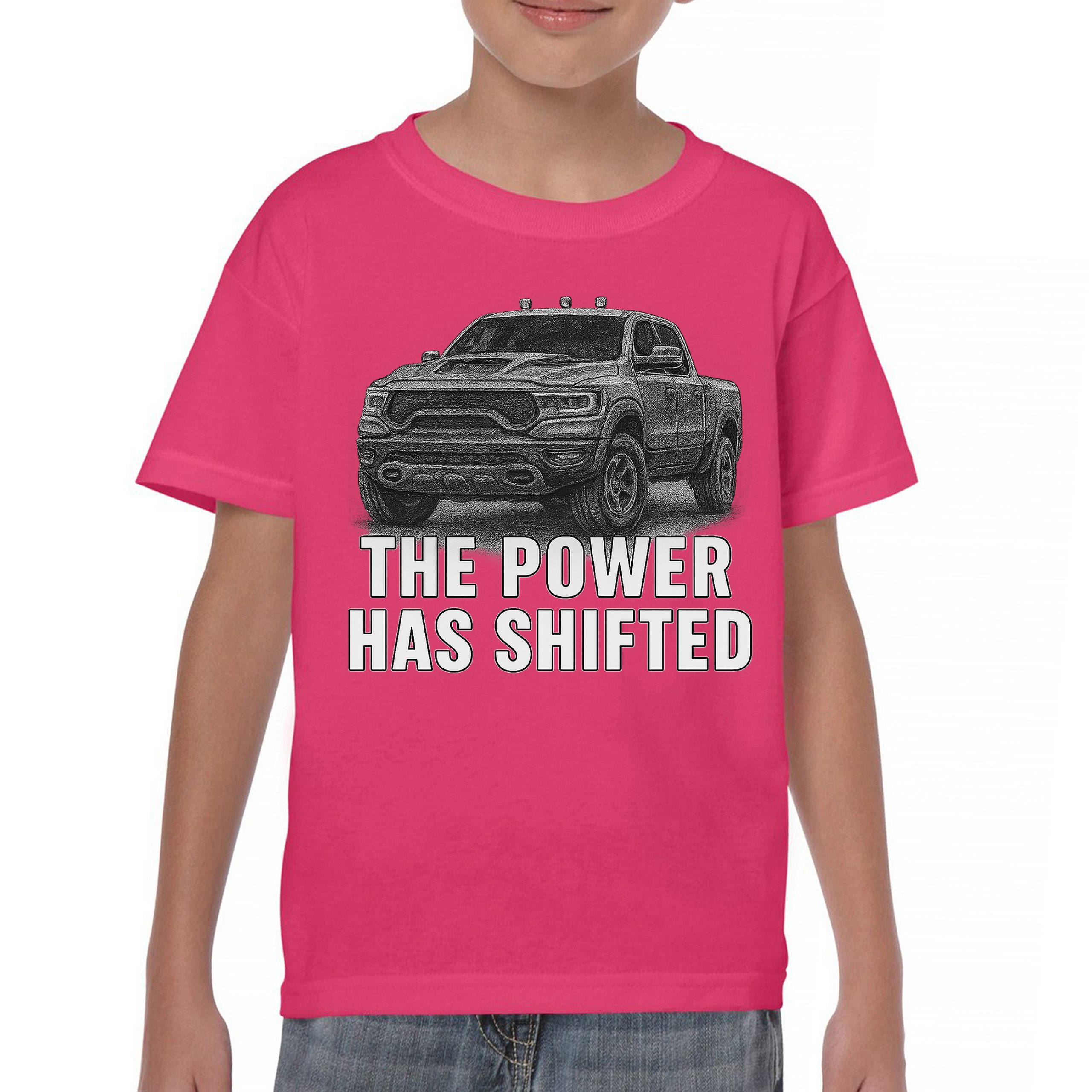 The Power Has Shifted Youth T-shirt American 4x4 Offroad Pickup Truck Kids - Picture 44 of 50