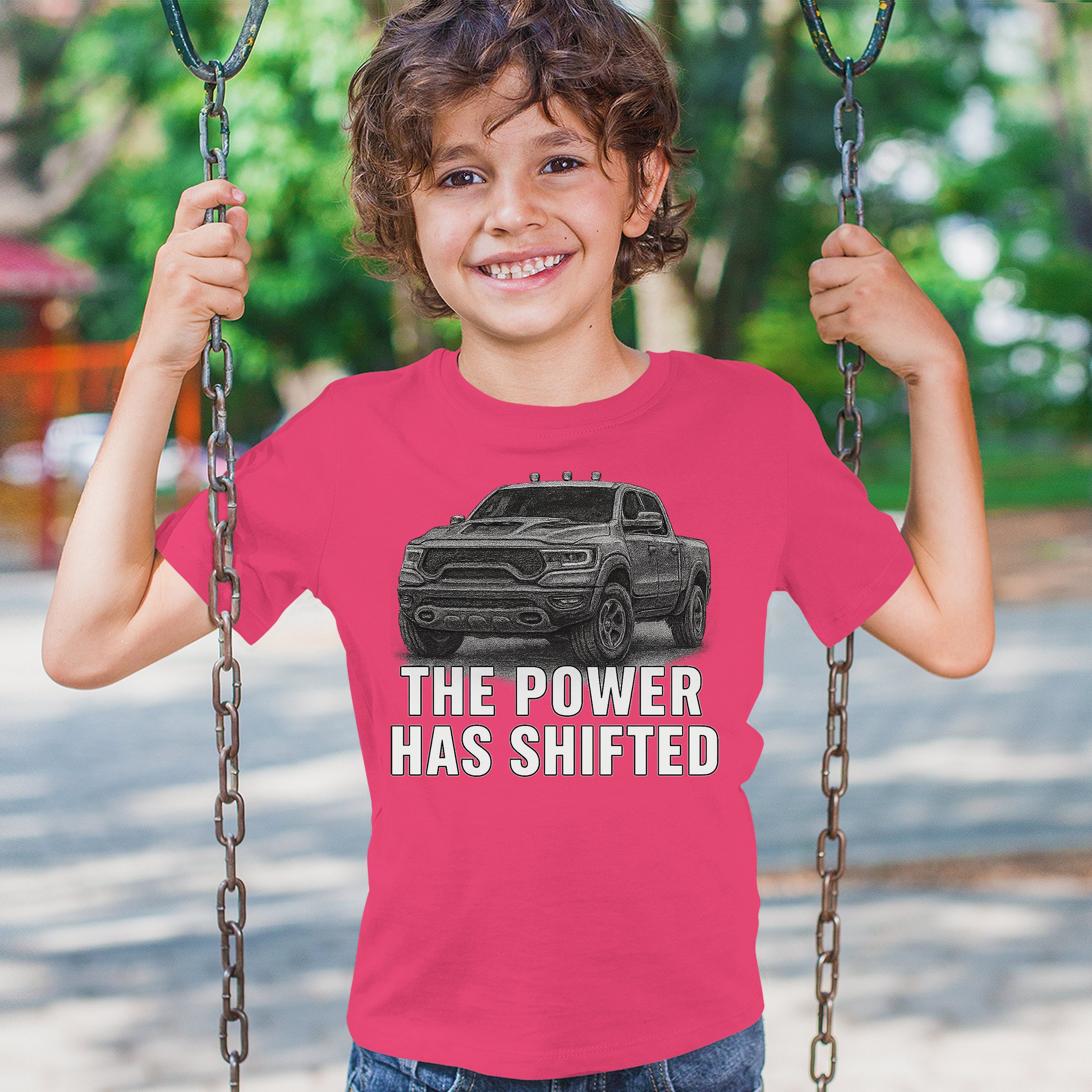 The Power Has Shifted Youth T-shirt American 4x4 Offroad Pickup Truck Kids - Picture 47 of 50