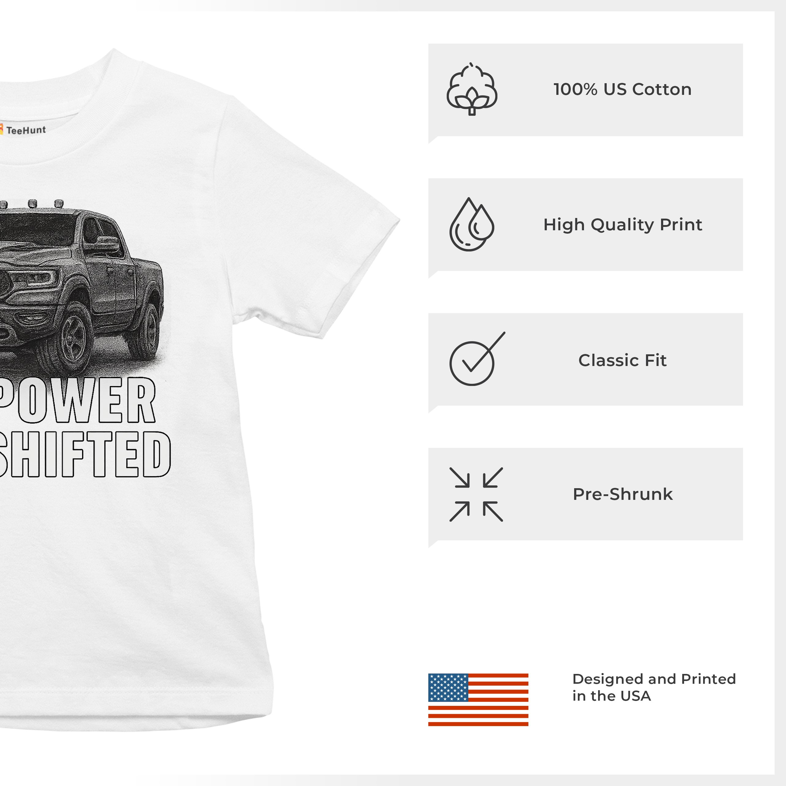 The Power Has Shifted Youth T-shirt American 4x4 Offroad Pickup Truck Kids - Picture 28 of 50