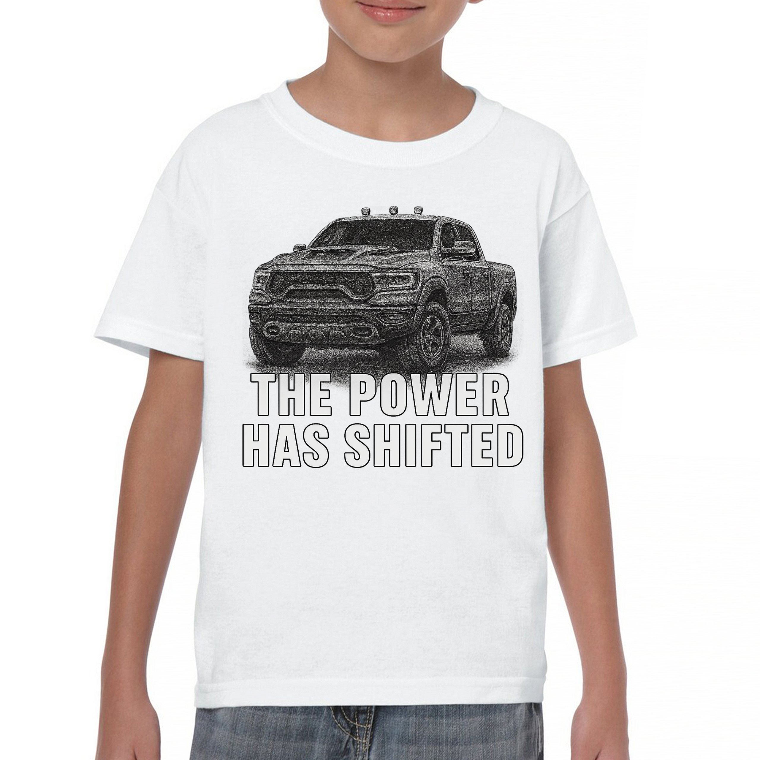 The Power Has Shifted Youth T-shirt American 4x4 Offroad Pickup Truck Kids - Picture 23 of 50