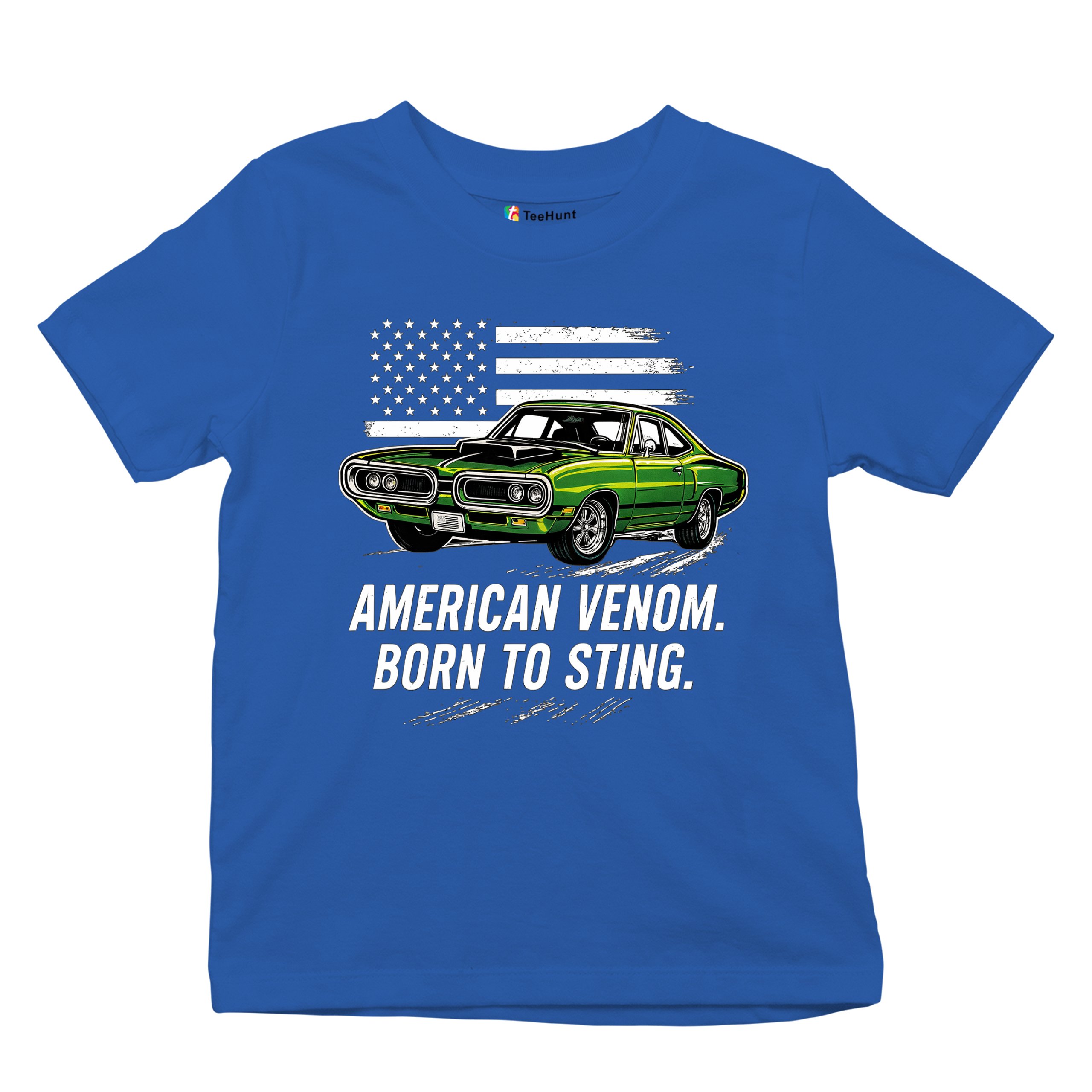 American Venom Muscle Car Youth T-shirt Classic Patriotic Vintage Kids - Picture 41 of 50