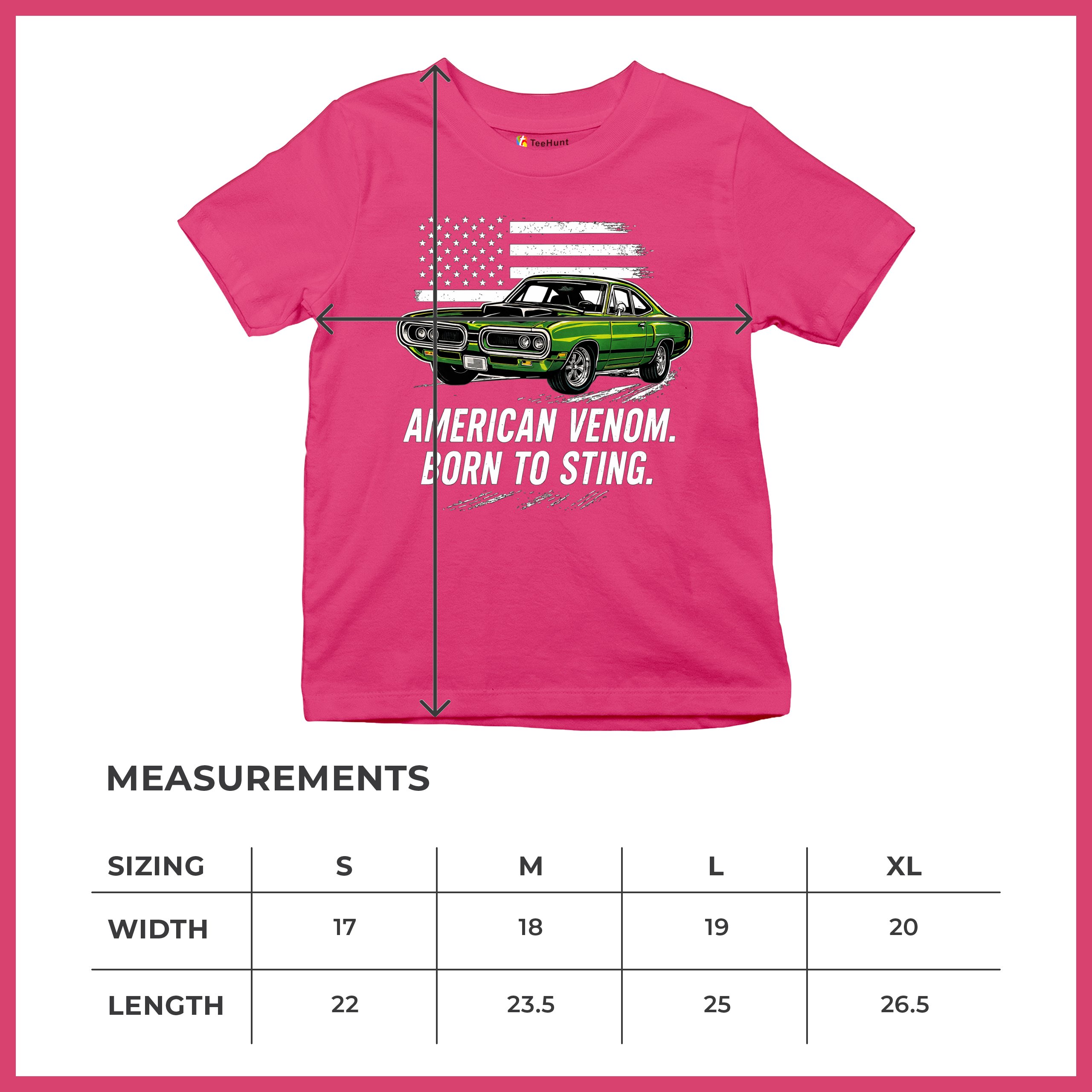 American Venom Muscle Car Youth T-shirt Classic Patriotic Vintage Kids - Picture 50 of 50