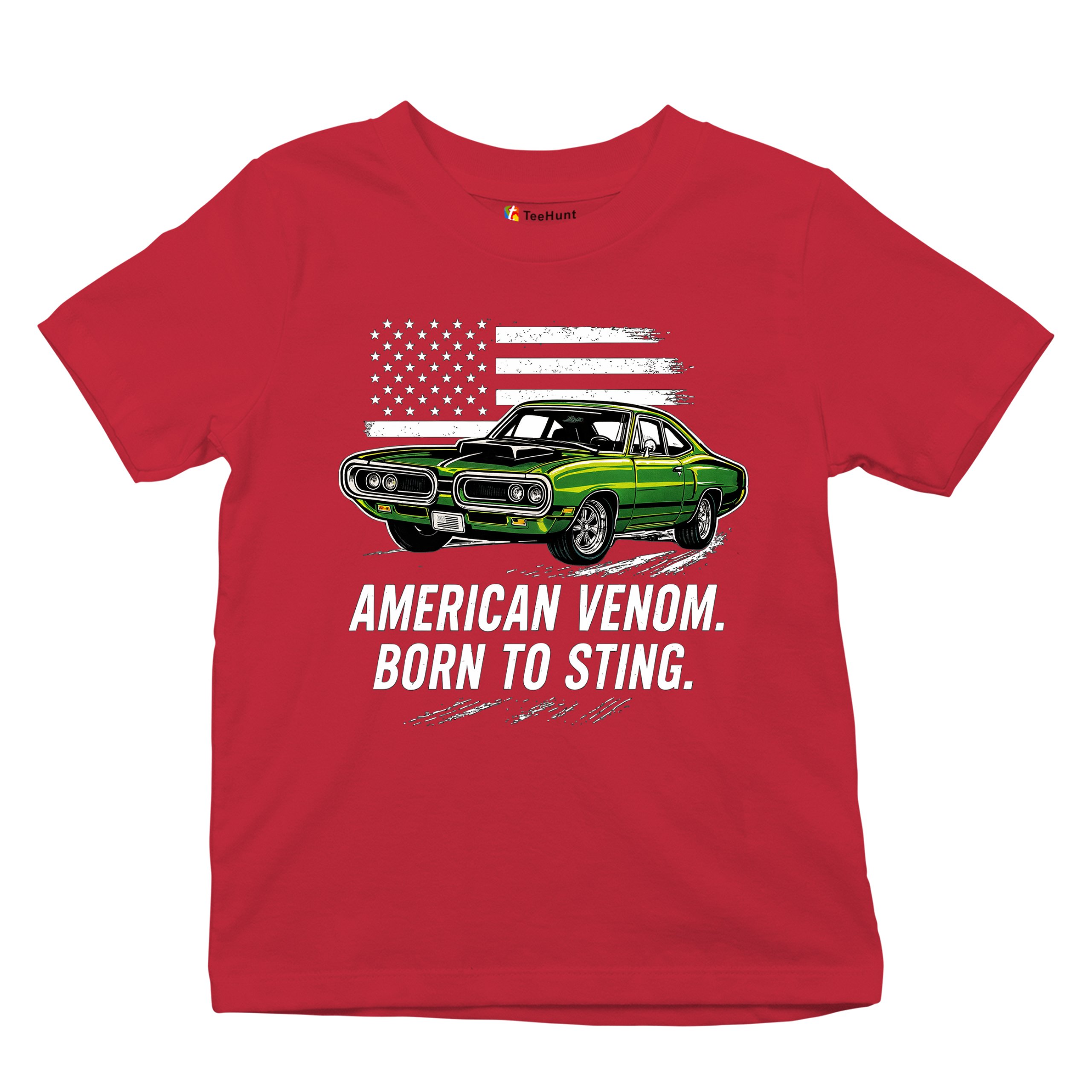 American Venom Muscle Car Youth T-shirt Classic Patriotic Vintage Kids - Picture 20 of 50