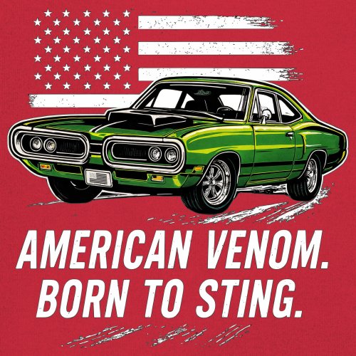 American Venom Muscle Car Youth T-shirt Classic Patriotic Vintage Kids - Picture 18 of 50