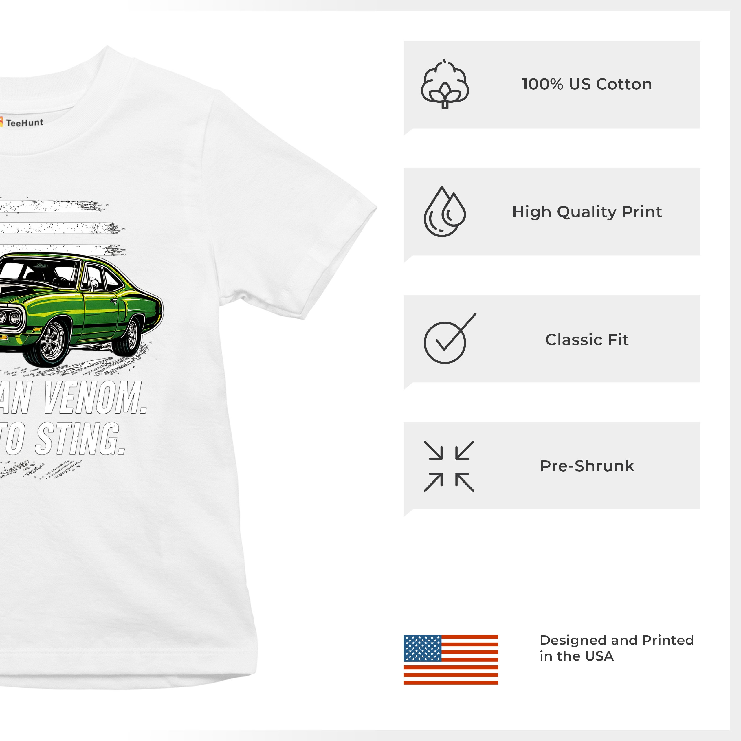American Venom Muscle Car Youth T-shirt Classic Patriotic Vintage Kids - Picture 28 of 50
