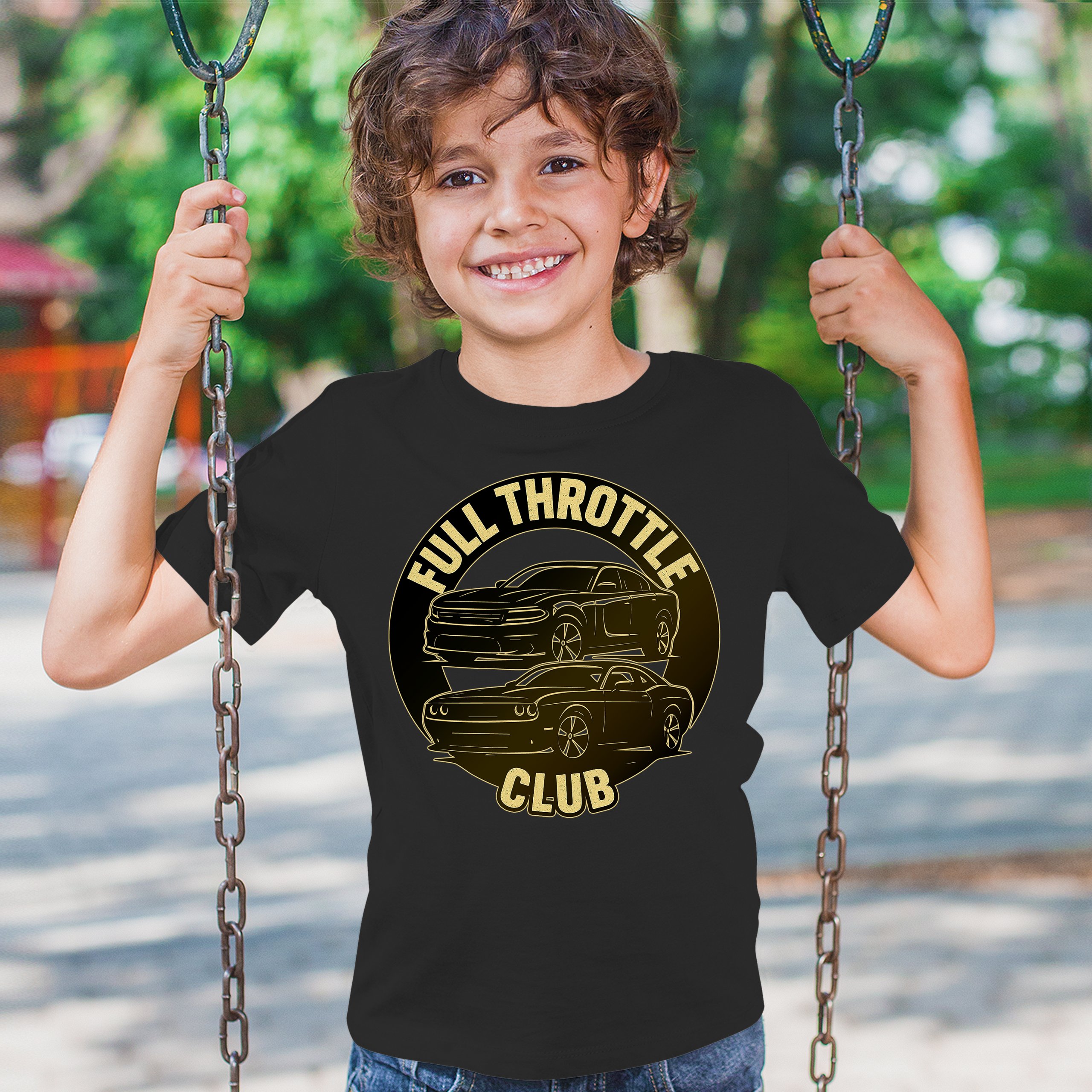 Full Throttle Club Youth T-shirt American Muscle Car Performance Power Kids - Picture 12 of 50