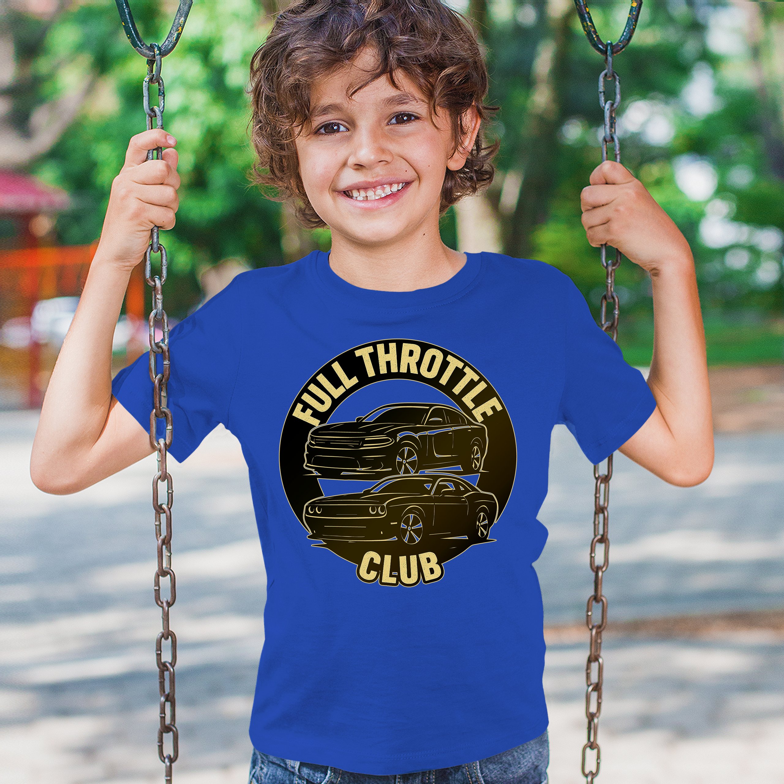 Full Throttle Club Youth T-shirt American Muscle Car Performance Power Kids - Picture 40 of 50