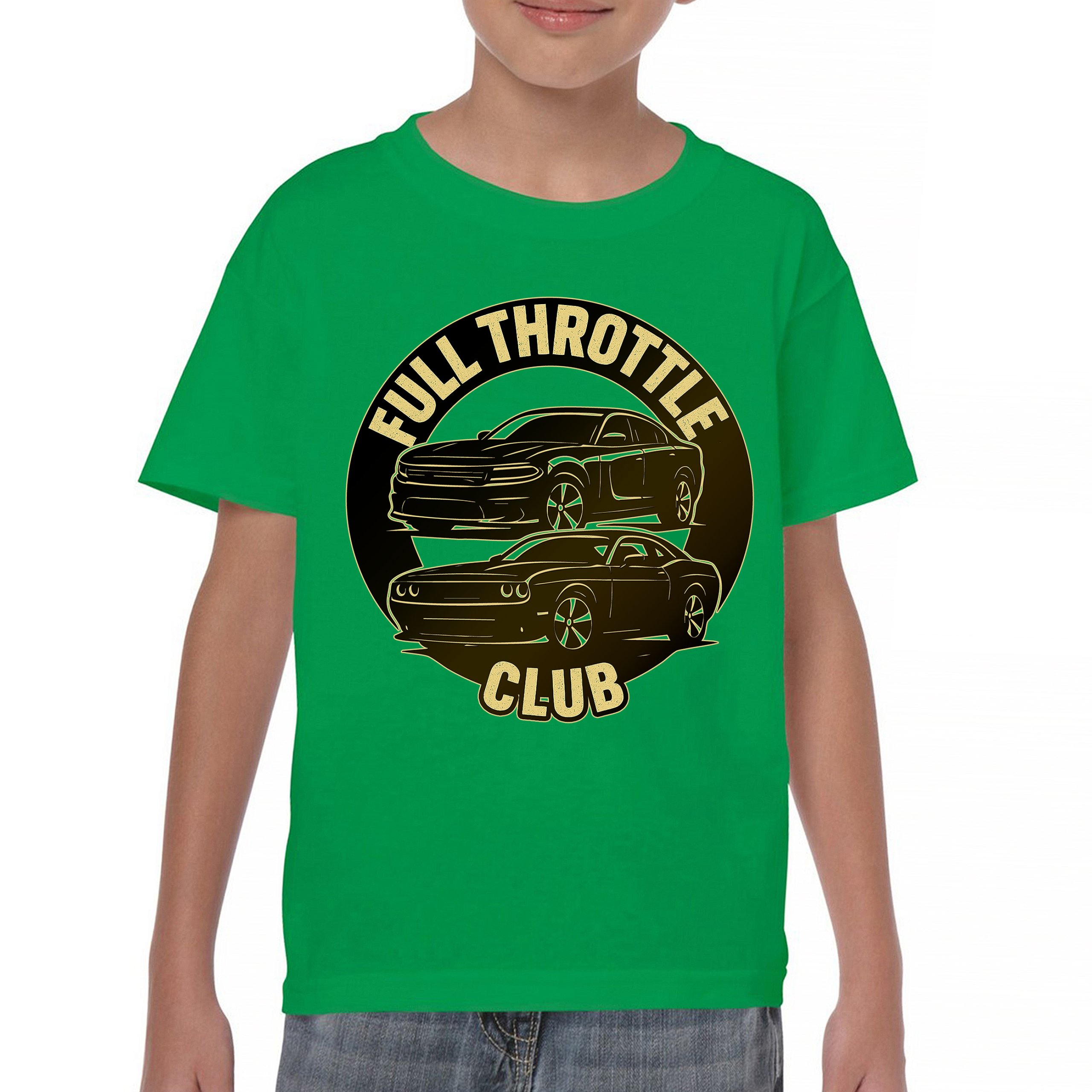 Full Throttle Club Youth T-shirt American Muscle Car Performance Power Kids - Picture 30 of 50