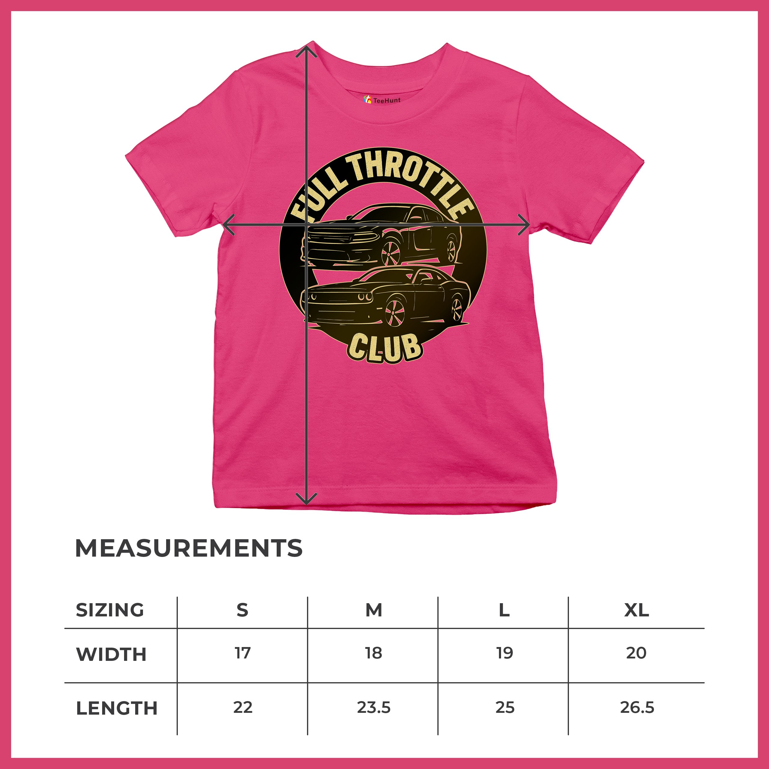Full Throttle Club Youth T-shirt American Muscle Car Performance Power Kids - Picture 50 of 50