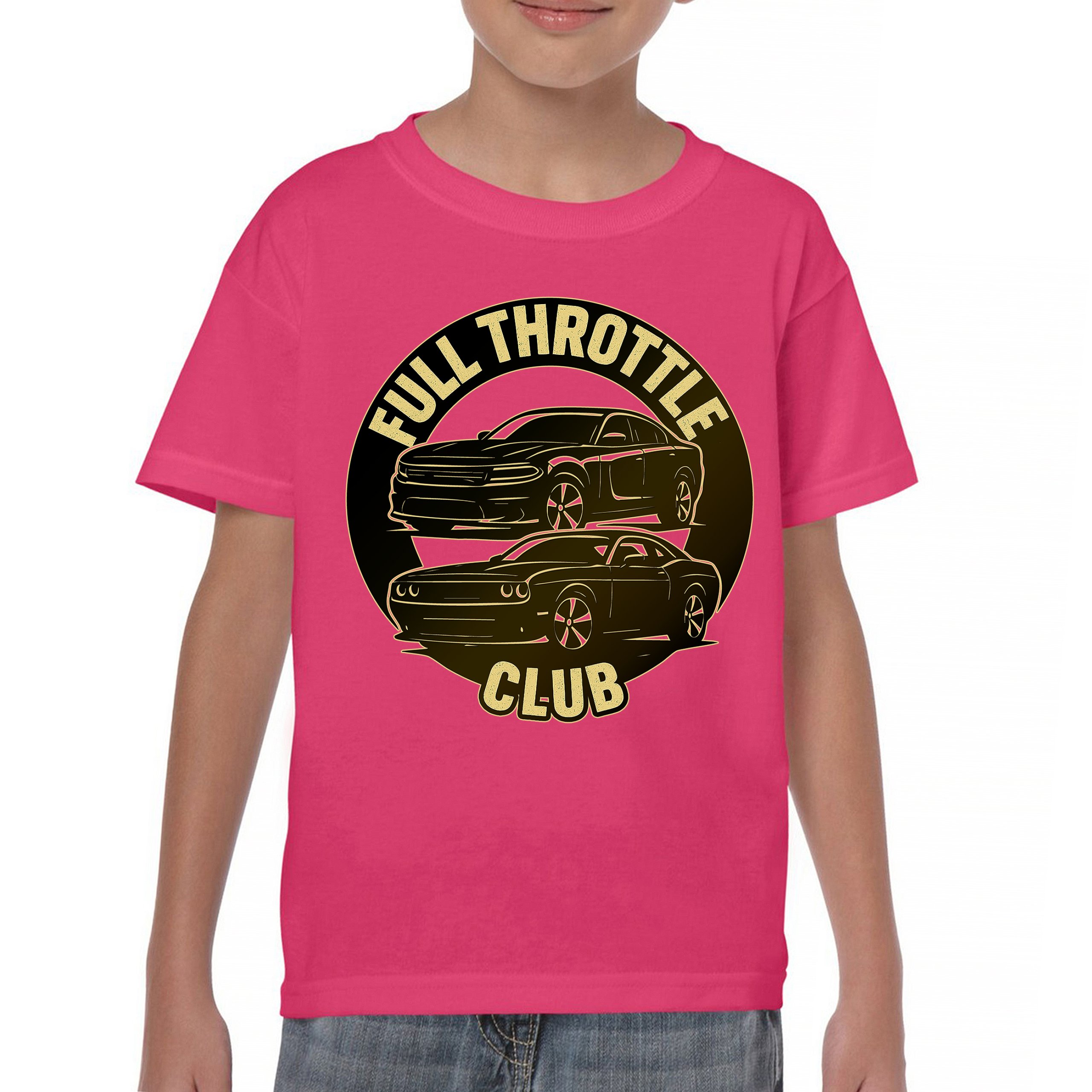 Full Throttle Club Youth T-shirt American Muscle Car Performance Power Kids - Picture 44 of 50