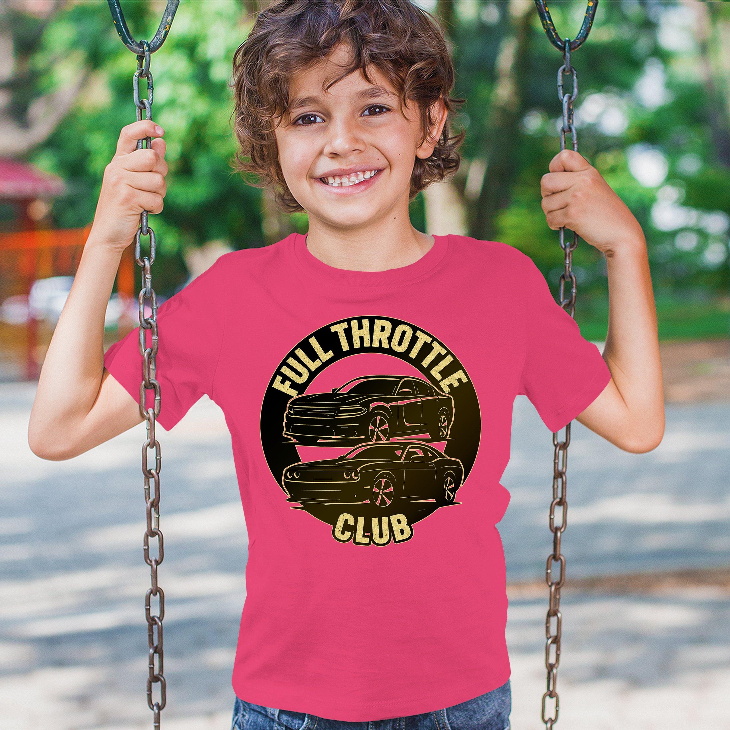 Full Throttle Club Youth T-shirt American Muscle Car Performance Power Kids - Picture 47 of 50