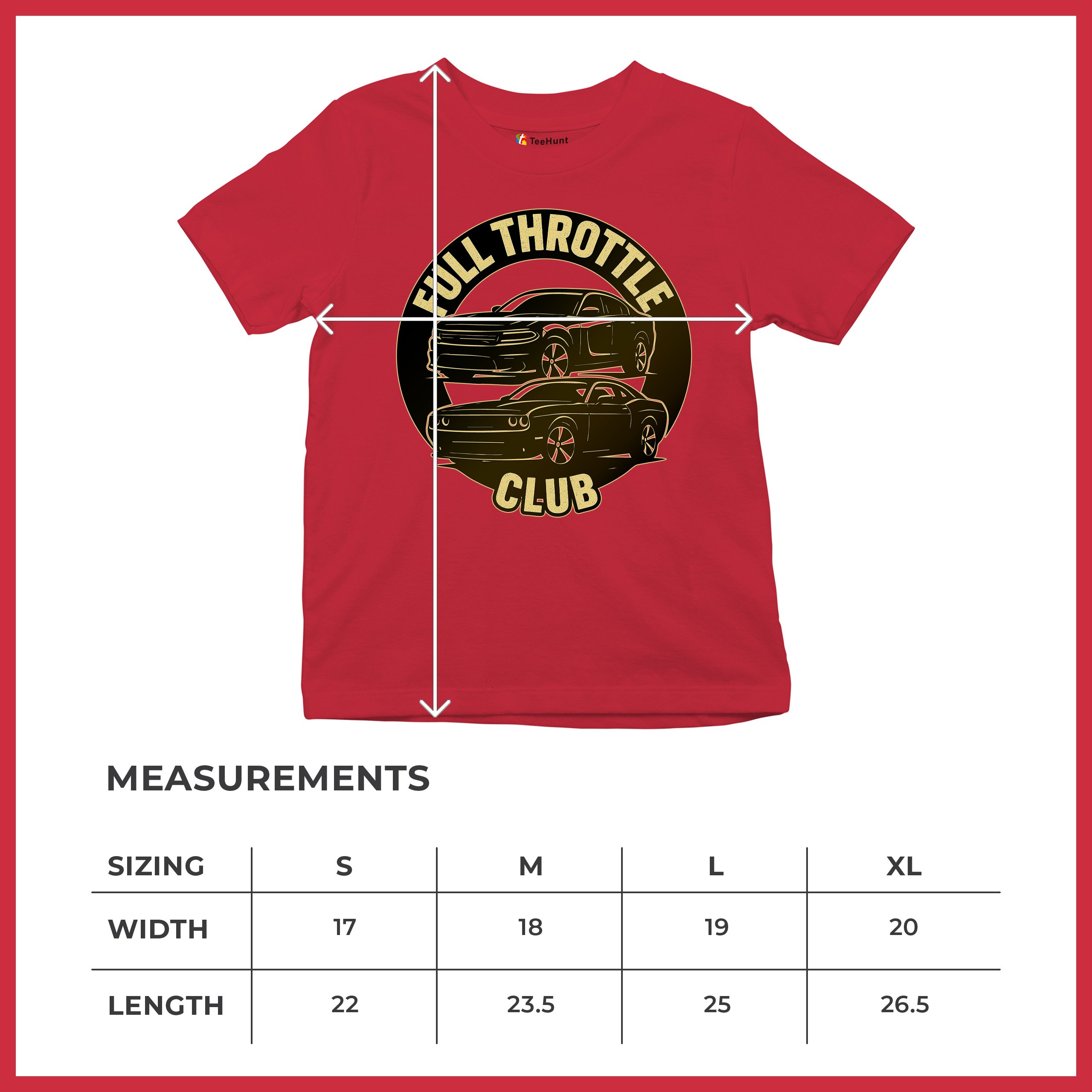 Full Throttle Club Youth T-shirt American Muscle Car Performance Power Kids - Picture 22 of 50