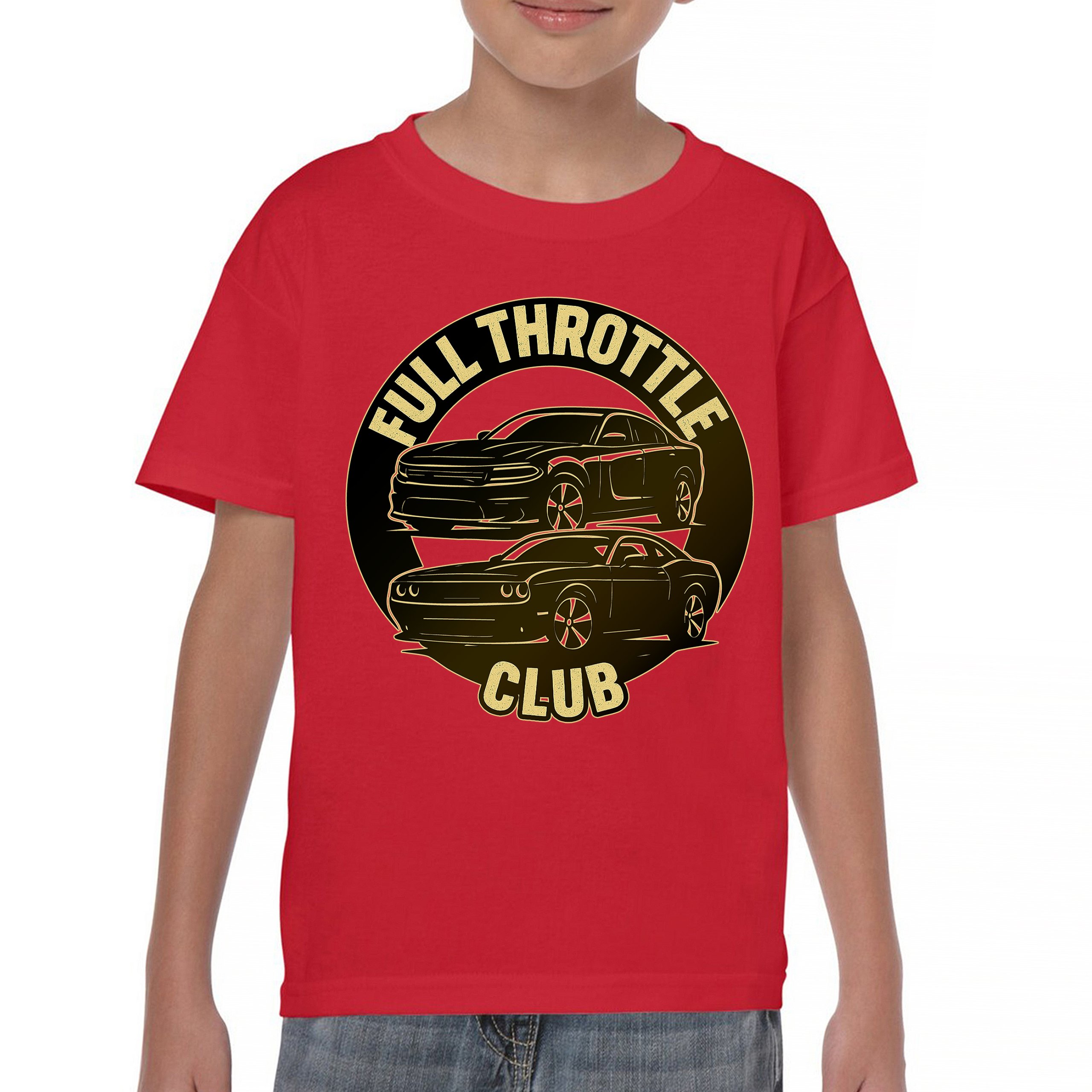 Full Throttle Club Youth T-shirt American Muscle Car Performance Power Kids - Picture 16 of 50