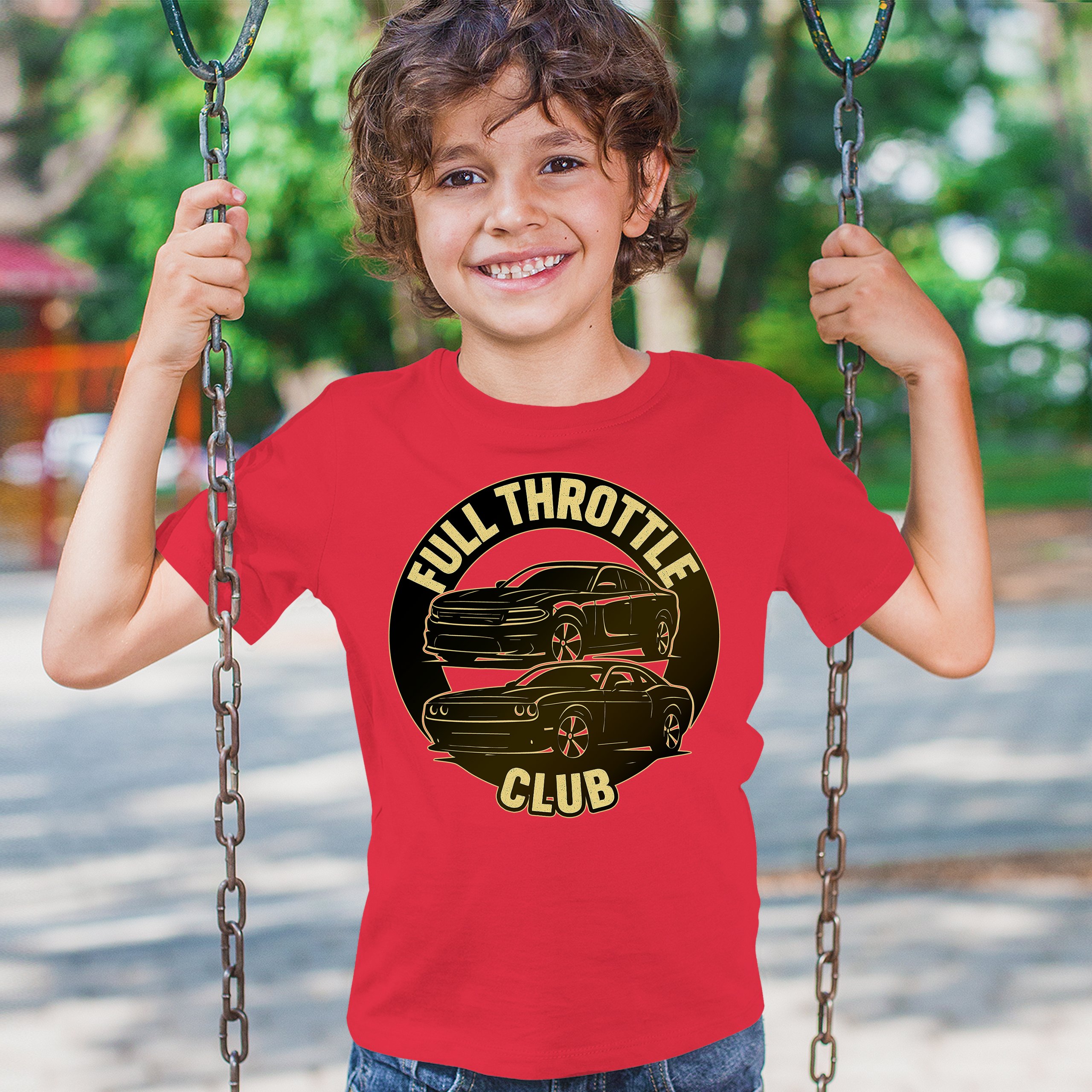 Full Throttle Club Youth T-shirt American Muscle Car Performance Power Kids - Picture 19 of 50