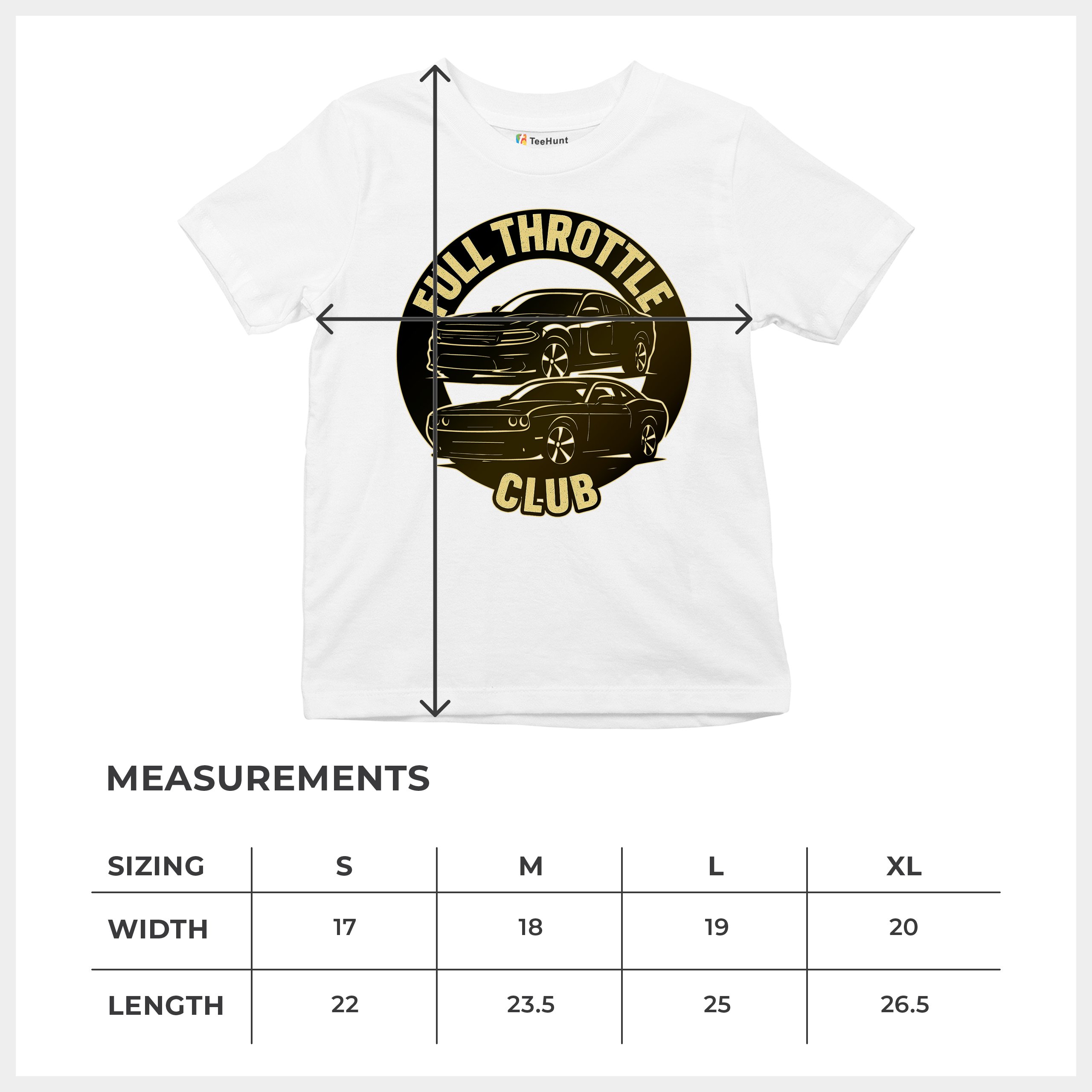 Full Throttle Club Youth T-shirt American Muscle Car Performance Power Kids - Picture 29 of 50