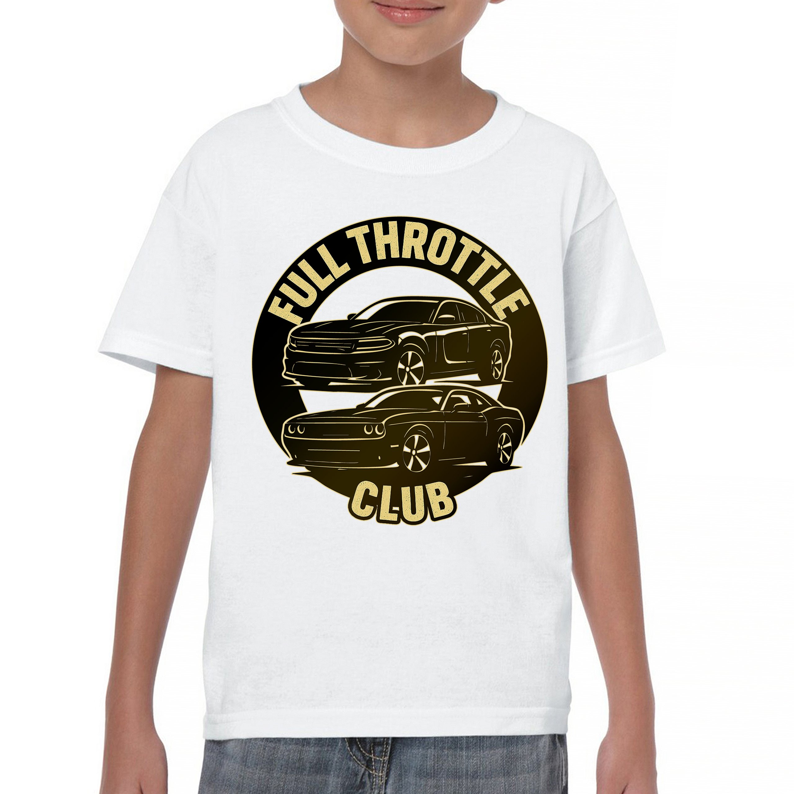 Full Throttle Club Youth T-shirt American Muscle Car Performance Power Kids - Picture 23 of 50