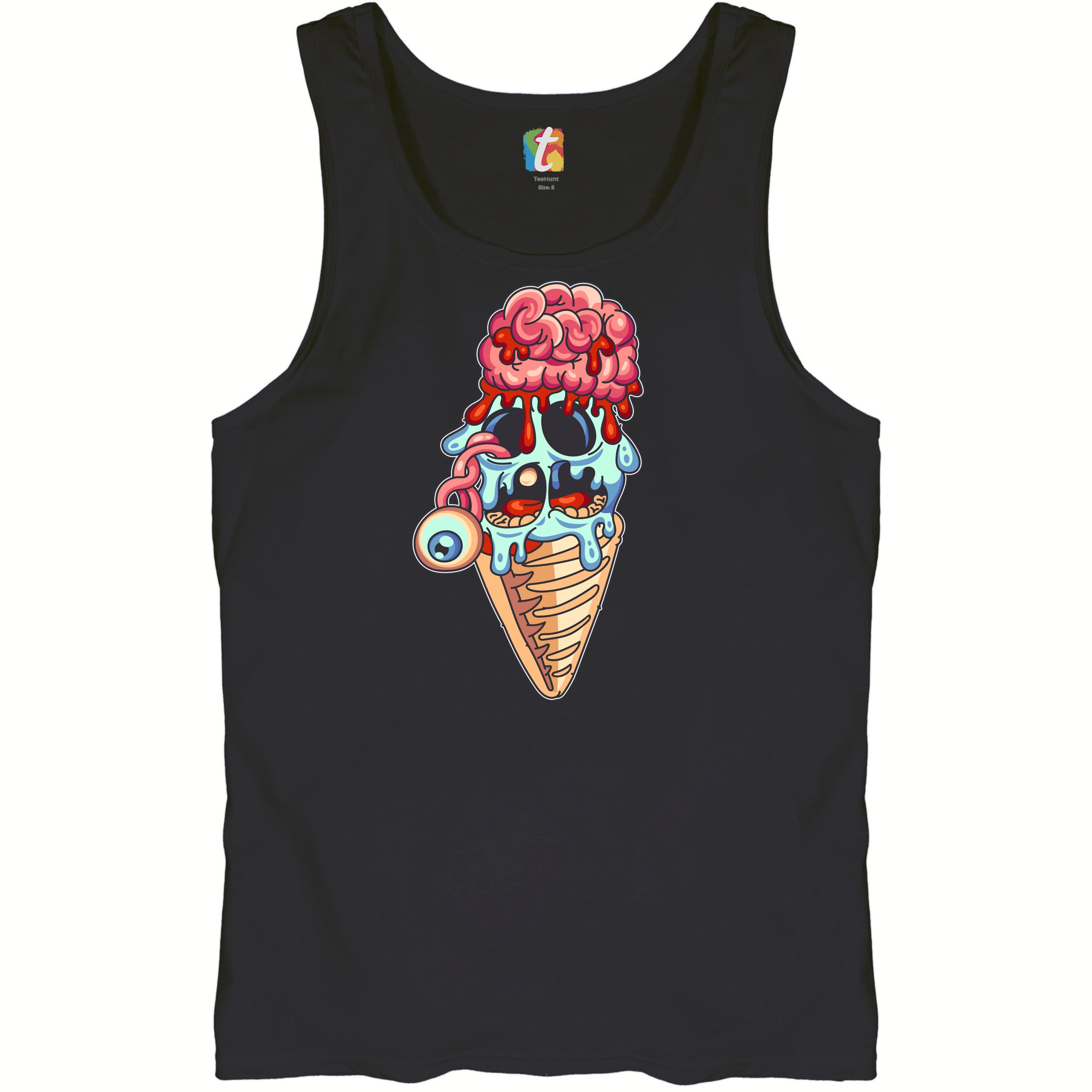 Undead Zombie Ice Cream Tank Top Happy Halloween Eat Brains Men’s Top