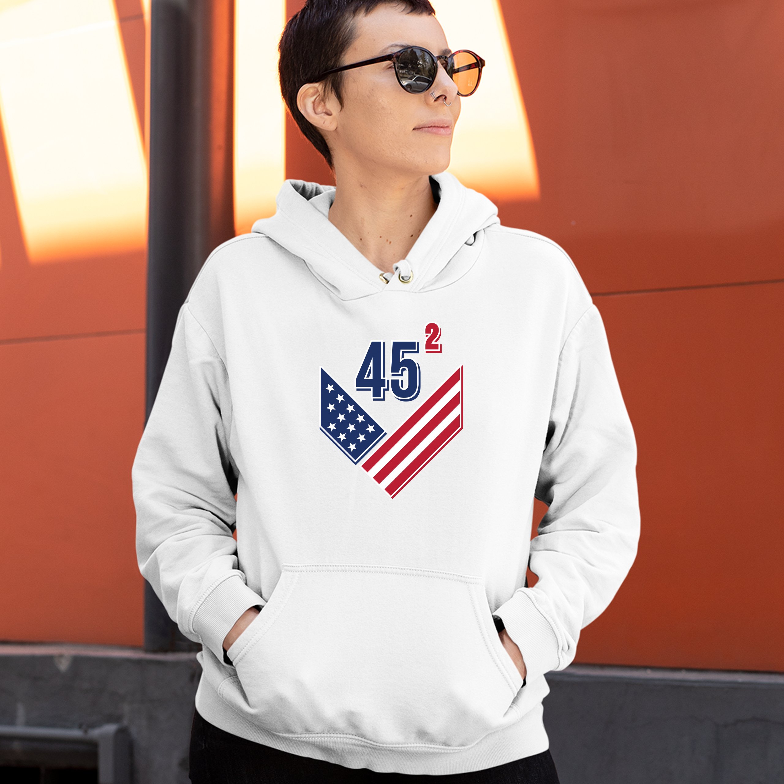 45 Squared Sweatshirt Two Terms Re-Elect Donald Trump Conservative ...