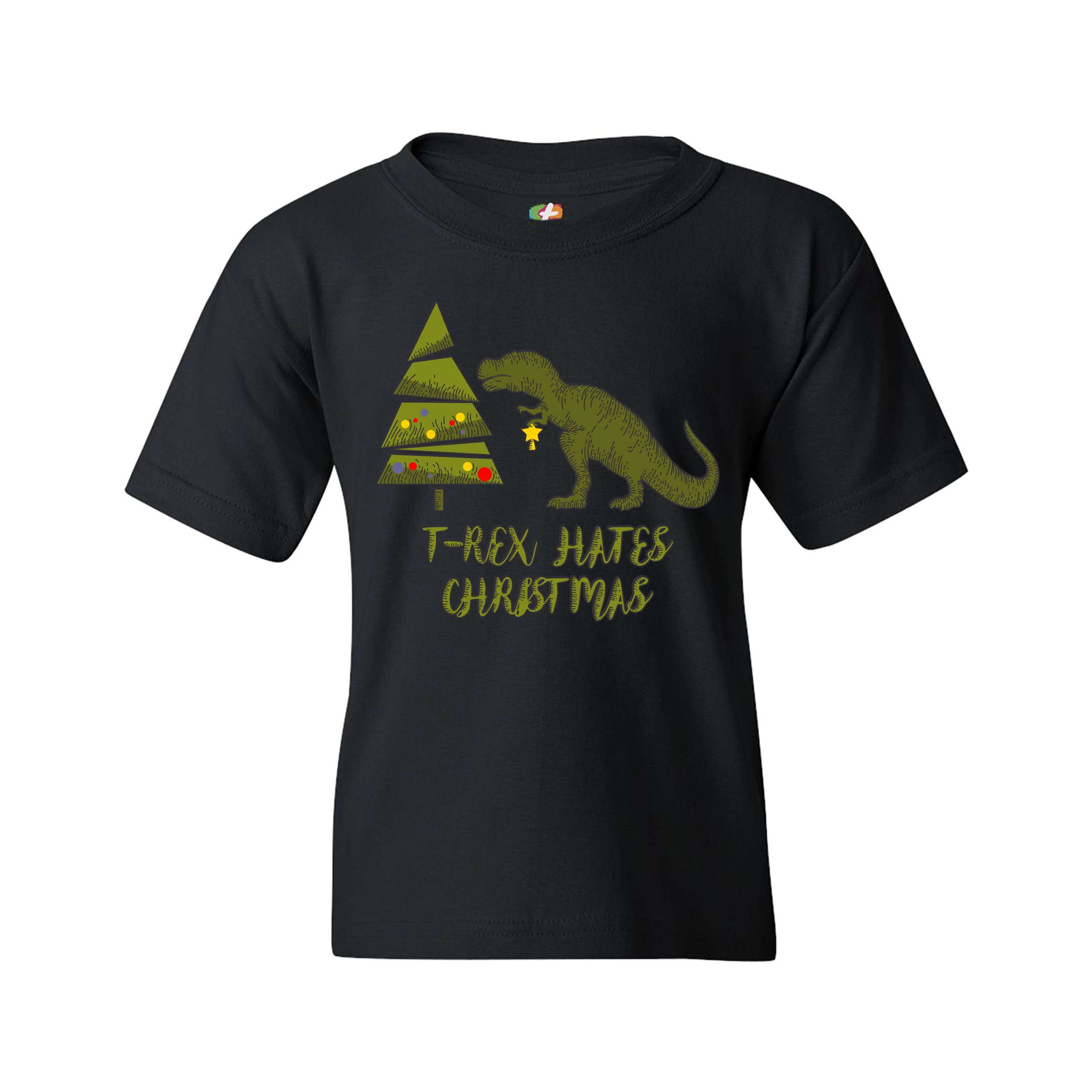 T-Rex Hates Christmas Youth T-shirt Funny Dinosaur Xmas Eve Festive Kids - Picture 7 of 29