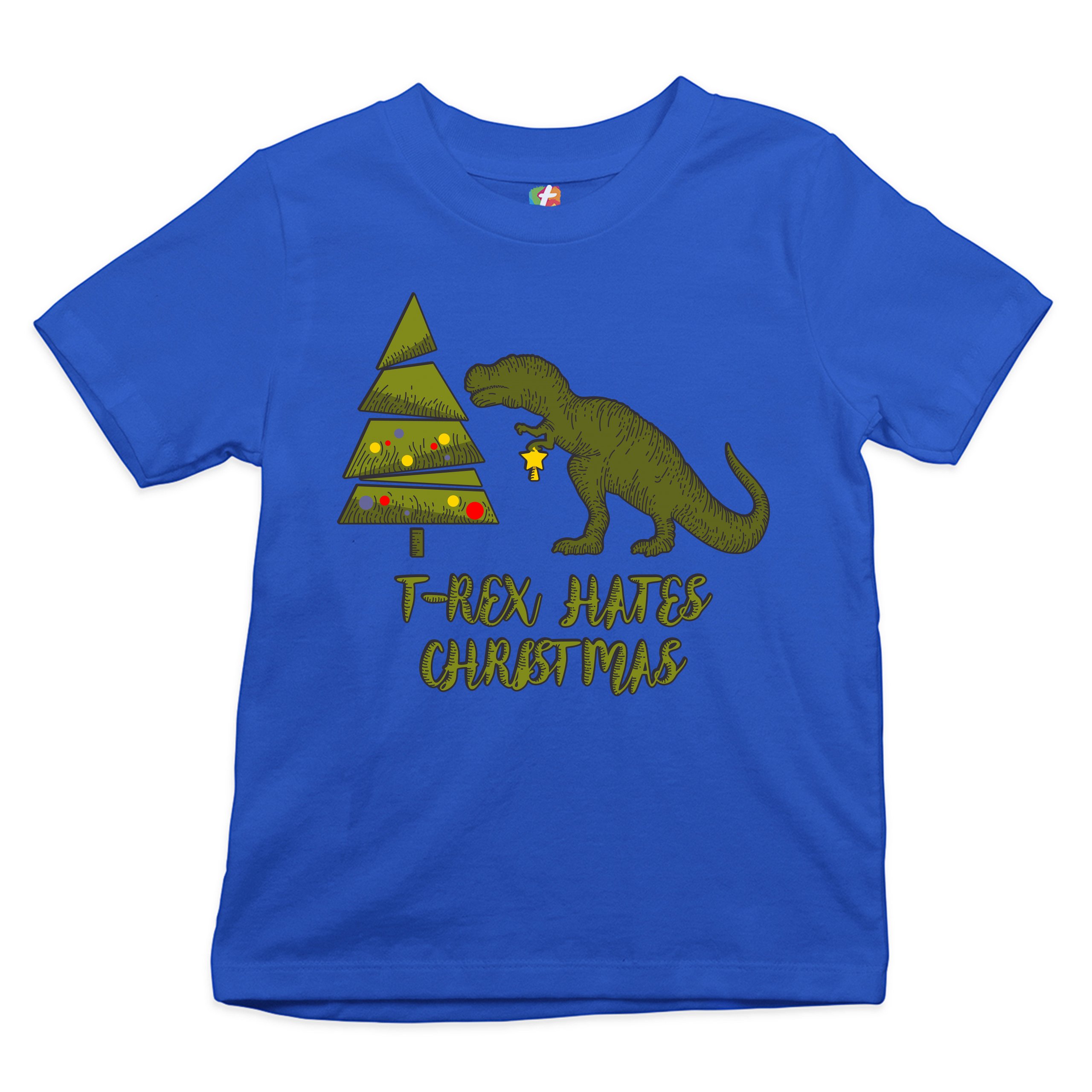 T-Rex Hates Christmas Youth T-shirt Funny Dinosaur Xmas Eve Festive Kids - Picture 22 of 29