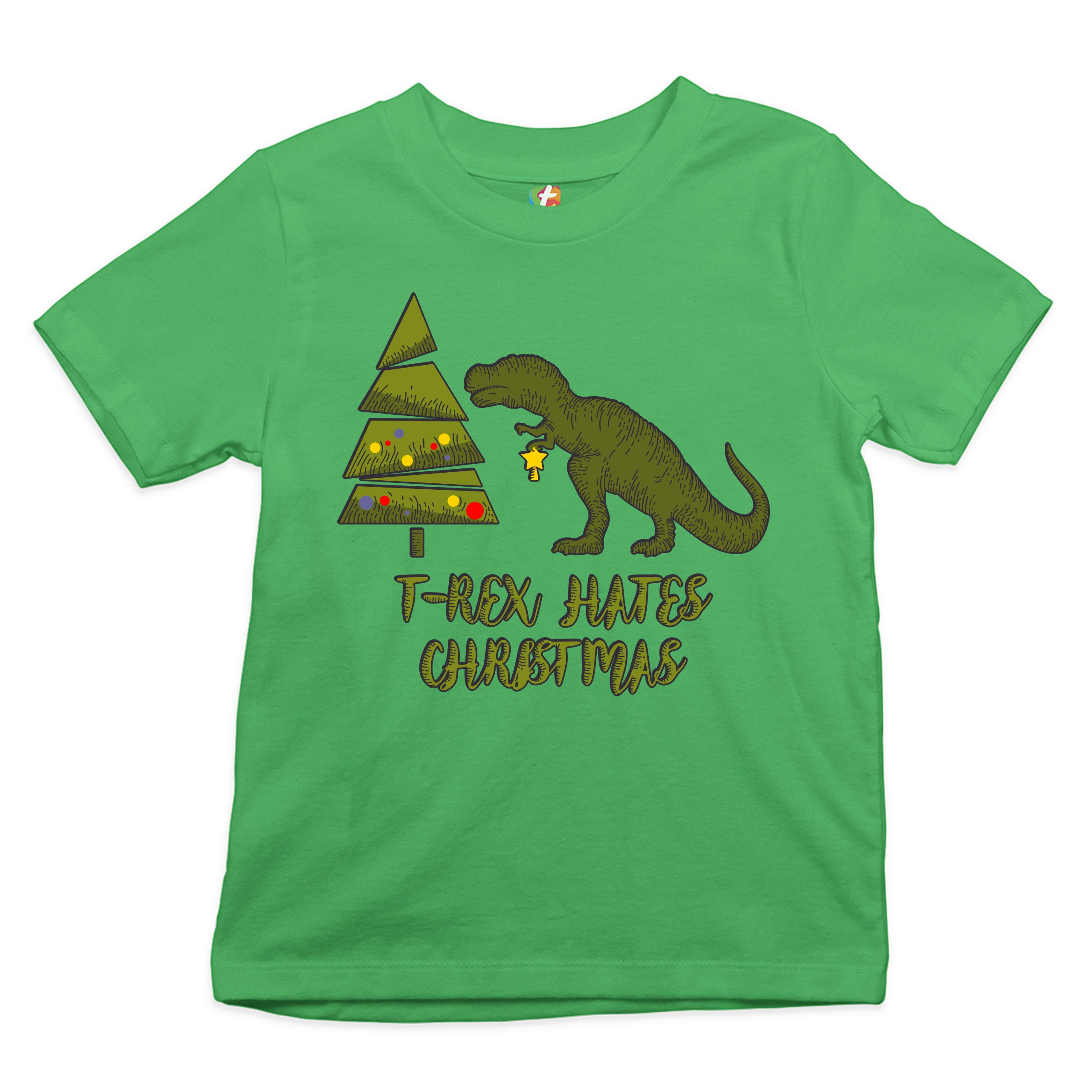 T-Rex Hates Christmas Youth T-shirt Funny Dinosaur Xmas Eve Festive Kids - Picture 18 of 29